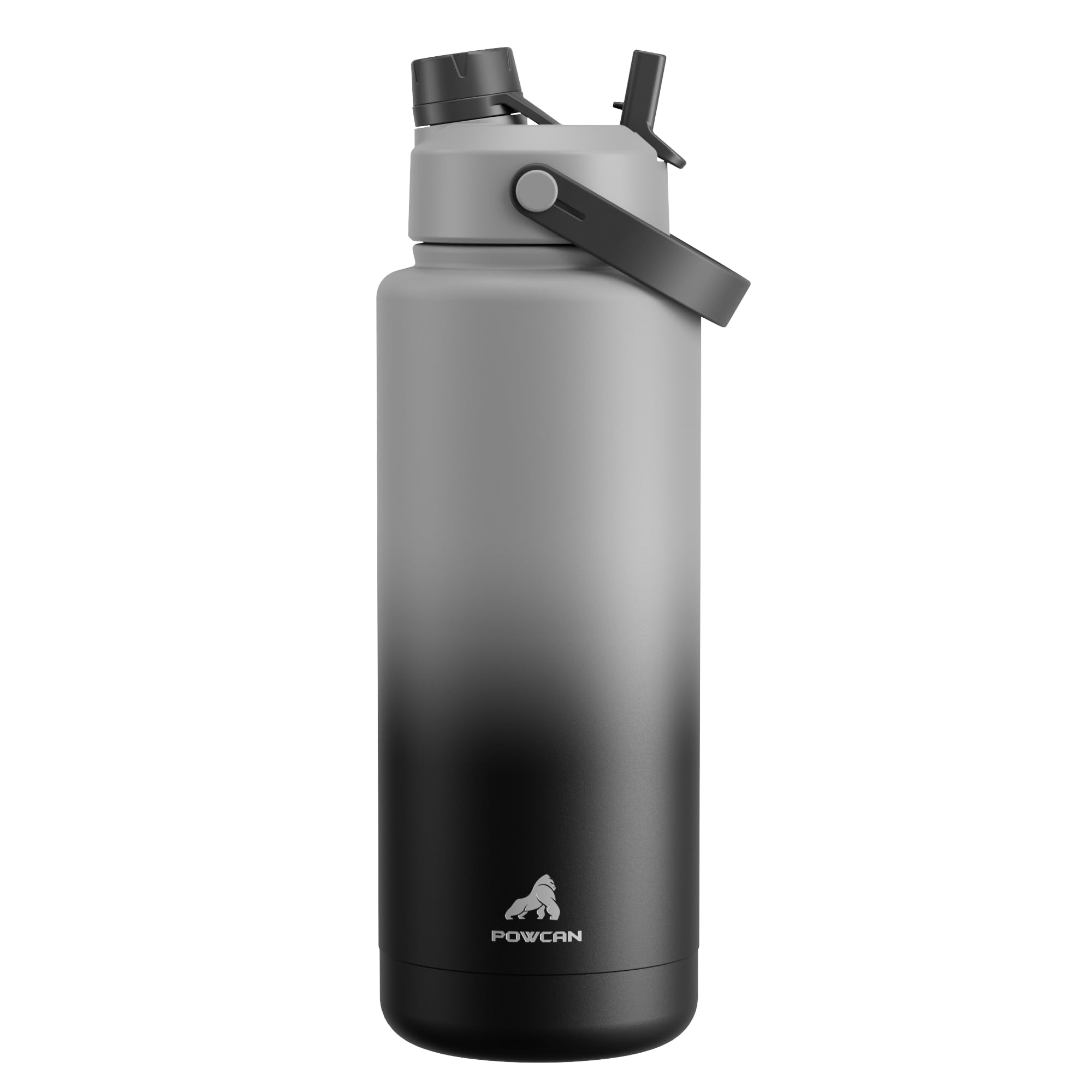 POWCAN 26 oz Insulated Water Bottle with 2-in-1 Straw and Spout Lid, Keep Cold 24H, Leak-Proof, Fits in Car Cup Holder, Stainless Steel Water Bottle for Sports, Travel, Gym, and School (Obsidian) - pokemaPOWCAN 26 oz Insulated Water Bottle with 2-in-1 Straw and Spout Lid, Keep Cold 24H, Leak-Proof, Fits in Car Cup Holder, Stainless Steel Water Bottle for Sports, Travel, Gym, and School (Obsidian)