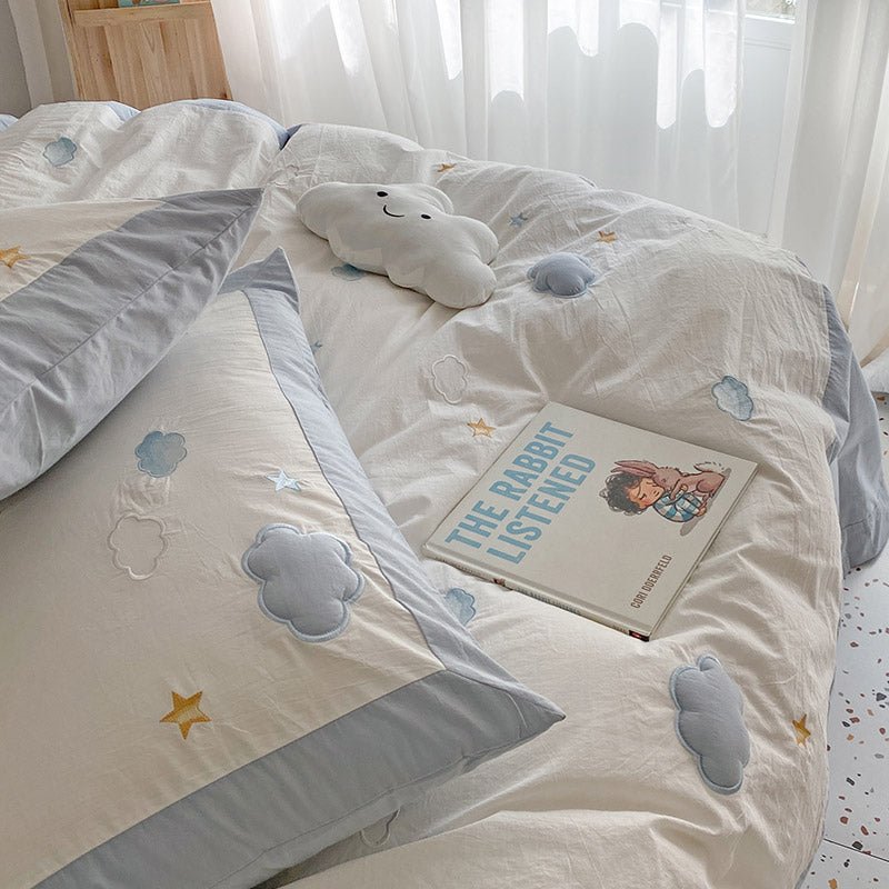 Princess Fengyun Flower Full Cotton Washed Home Textile Bed Sheet Four Piece Set - pokema74bf9057f26fc47001e4ae37a60609ba