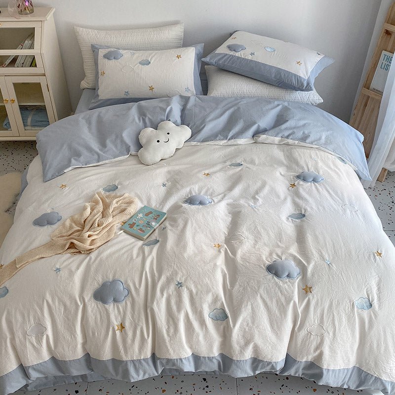 Princess Fengyun Flower Full Cotton Washed Home Textile Bed Sheet Four Piece Set - pokemaa6f5f0971d8f28c2d26f3e25f5c38300