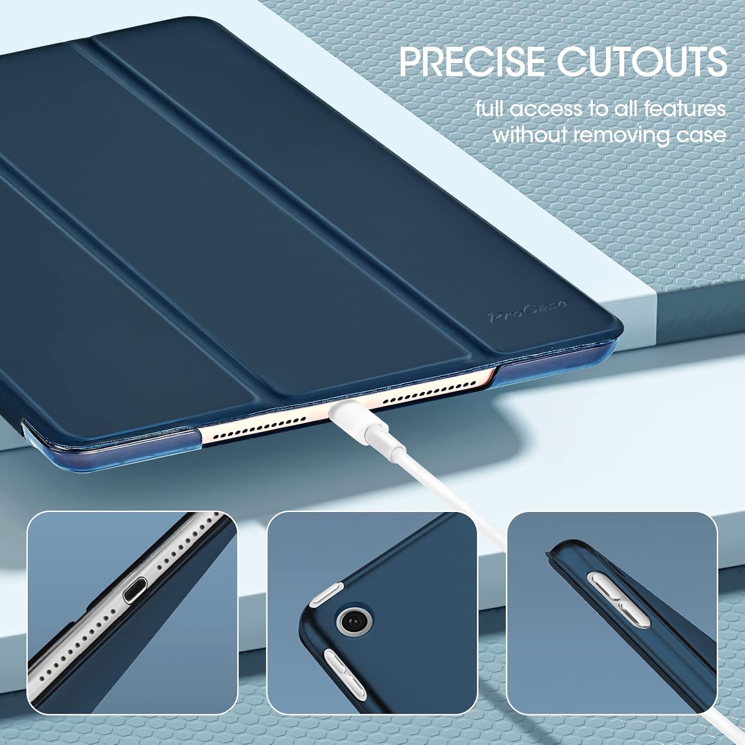 ProCase for iPad 10.2 Case iPad 9th/ iPad 8th/ iPad 7th Gen -Navy | Slim Hard Back Smart Cover for 10.2 Inch iPad 9th Generation 2021/ iPad 8th Gen 2020/ iPad 7th Gen 2019, Auto Sleep/Wake - pokemaProCase for iPad 10.2 Case iPad 9th/ iPad 8th/ iPad 7th Gen -Navy | Slim Hard Back Smart Cover for 10.2 Inch iPad 9th Generation 2021/ iPad 8th Gen 2020/ iPad 7th Gen 2019, Auto Sleep/Wake