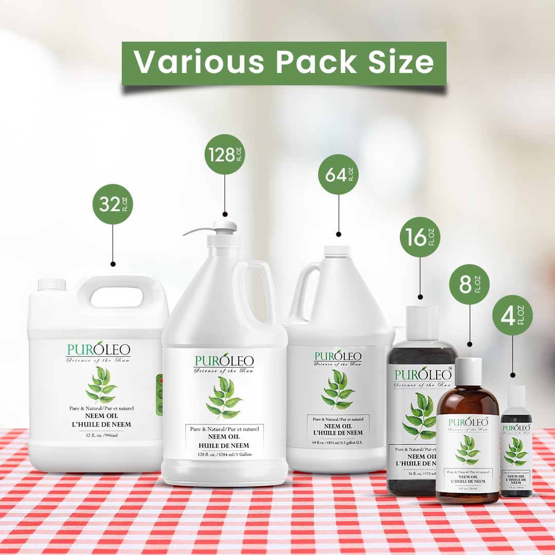 PUROLEO NEEM Oil 32 Fl Oz/946 ML (Packed In Canada) Pure and Natural Neem Oil for Multipurpose Use | Neem Oil extracted from NEEM Plante Chemical free Neem Oil Spray - pokemaPUROLEO NEEM Oil 32 Fl Oz/946 ML (Packed In Canada) Pure and Natural Neem Oil for Multipurpose Use | Neem Oil extracted from NEEM Plante Chemical free Neem Oil Spray