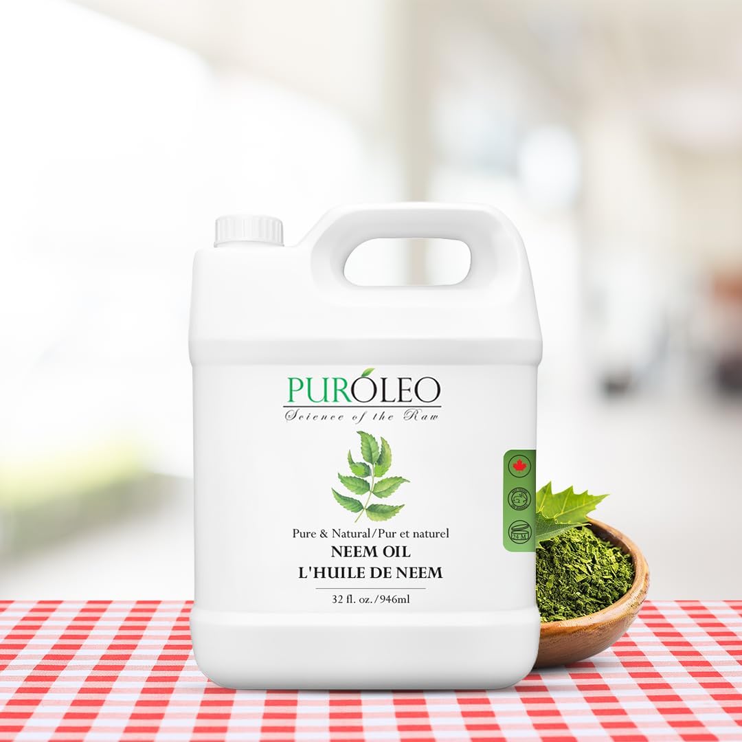 PUROLEO NEEM Oil 32 Fl Oz/946 ML (Packed In Canada) Pure and Natural Neem Oil for Multipurpose Use | Neem Oil extracted from NEEM Plante Chemical free Neem Oil Spray - pokemaPUROLEO NEEM Oil 32 Fl Oz/946 ML (Packed In Canada) Pure and Natural Neem Oil for Multipurpose Use | Neem Oil extracted from NEEM Plante Chemical free Neem Oil Spray