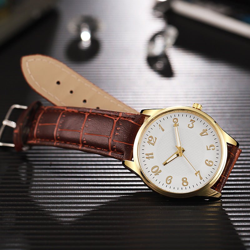 Quartz Mens Business-style Alloy Luminous Luxury Wristwatch With A Leather-band Feel - pokema4ddebbe05051b36fb5737219c0a591f8