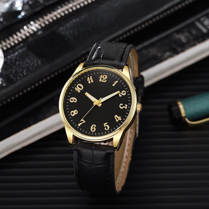 Quartz Mens Business-style Alloy Luminous Luxury Wristwatch With A Leather-band Feel - pokema8af3376bde05678cba124807708e7b60
