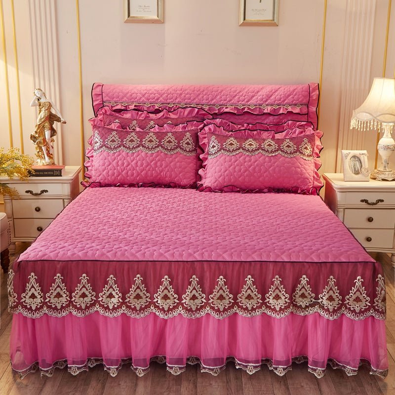 Quilted Lace Bed Skirt Bed Liner - pokema2cd6fff1abd5d69a8bf6df1ccea132ce