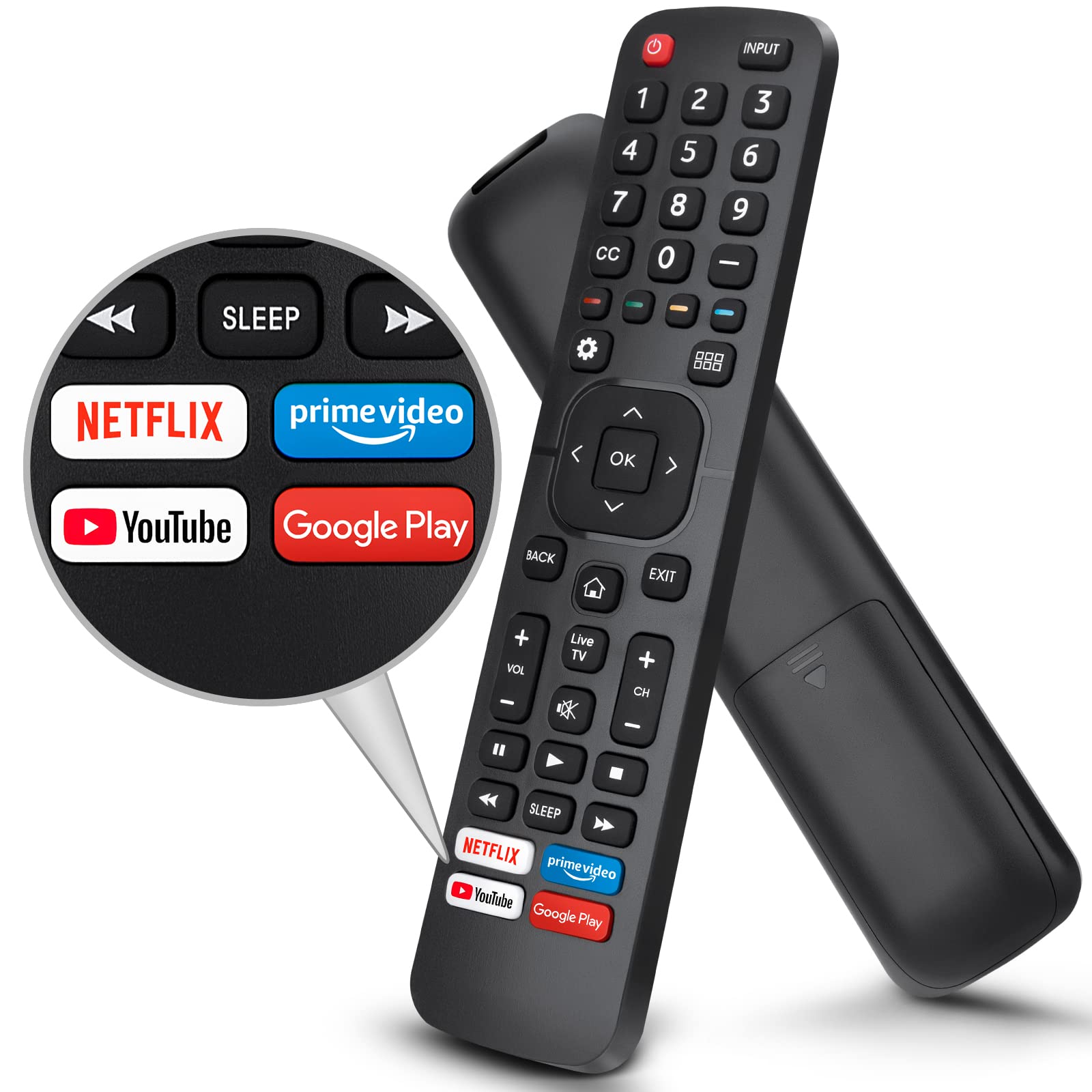 Replacement Remote for TCL Roku TV, Compatible with Hisense Insignia Sharp RCA Sanyo Westinghouse Onn Roku TV Remote, with Buttons for Netflix, YouTube, Dis+, Prime Video - pokemaReplacement Remote for TCL Roku TV, Compatible with Hisense Insignia Sharp RCA Sanyo Westinghouse Onn Roku TV Remote, with Buttons for Netflix, YouTube, Dis+, Prime Video