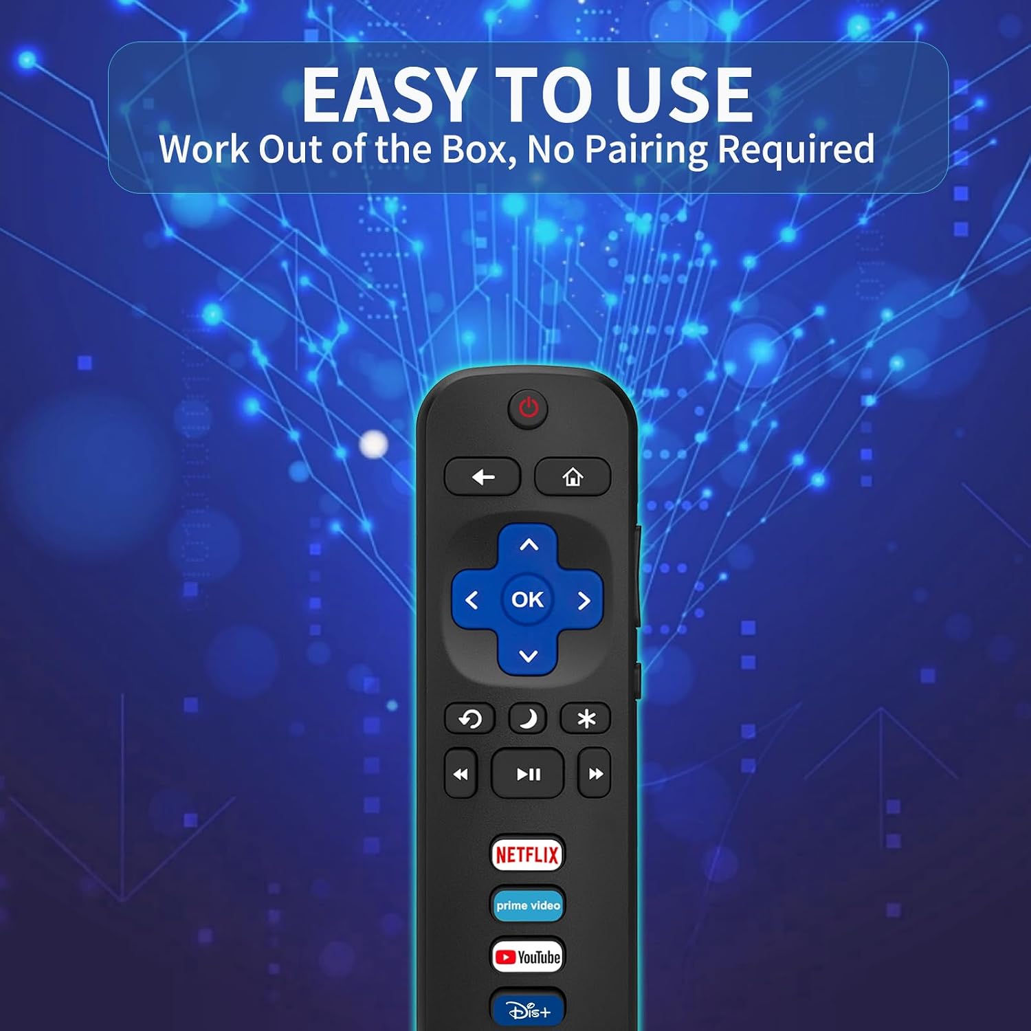 Replacement Remote for TCL Roku TV, Compatible with Hisense Insignia Sharp RCA Sanyo Westinghouse Onn Roku TV Remote, with Buttons for Netflix, YouTube, Dis+, Prime Video - pokemaReplacement Remote for TCL Roku TV, Compatible with Hisense Insignia Sharp RCA Sanyo Westinghouse Onn Roku TV Remote, with Buttons for Netflix, YouTube, Dis+, Prime Video