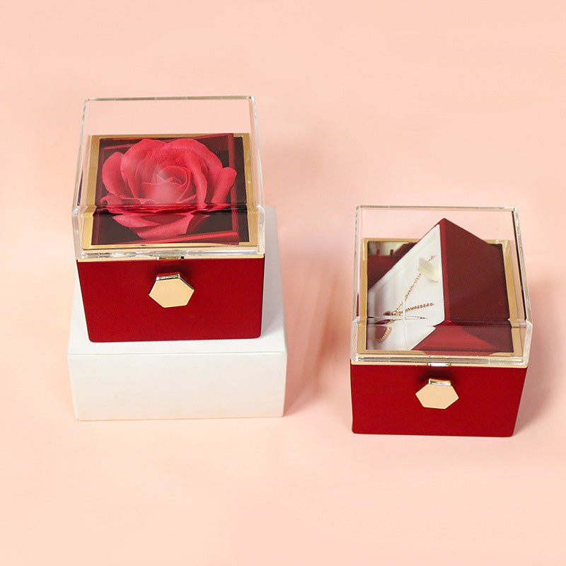 Rotating Soap Flower Rose Gift Box Creative Rotating Rose Jewelry Packaging Box Valentine's Day Gift For Women - pokema3de14d9996269572433554bf7128a977