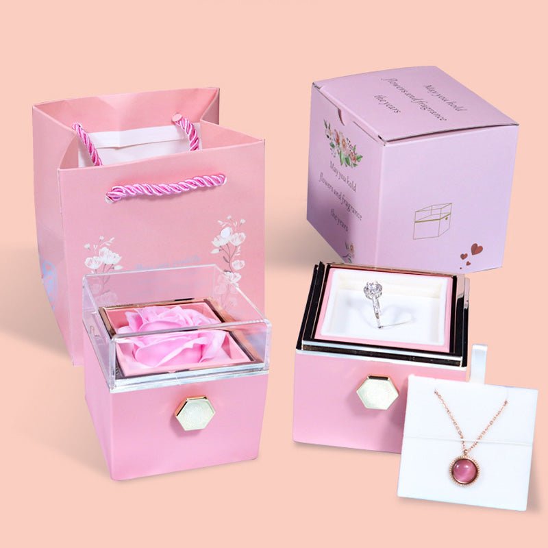 Rotating Soap Flower Rose Gift Box Creative Rotating Rose Jewelry Packaging Box Valentine's Day Gift For Women - pokema4c688e2c29285c69c09c5ad4d4aac113