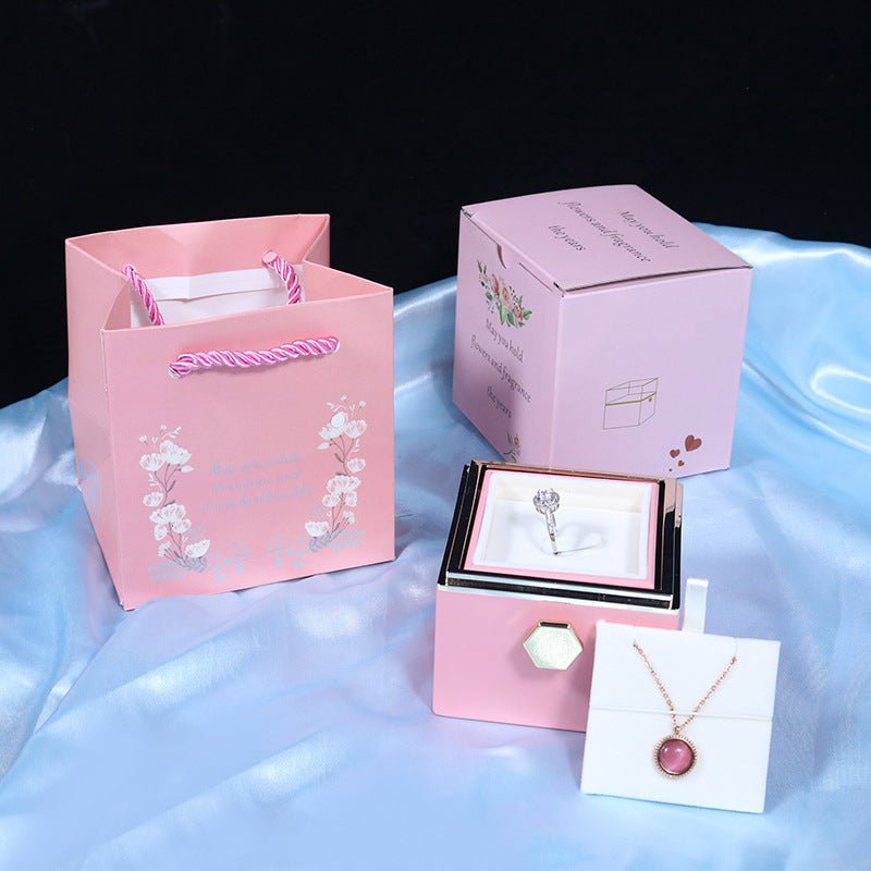 Rotating Soap Flower Rose Gift Box Creative Rotating Rose Jewelry Packaging Box Valentine's Day Gift For Women - pokemac709f087340c110b66ae61ca8c57690c