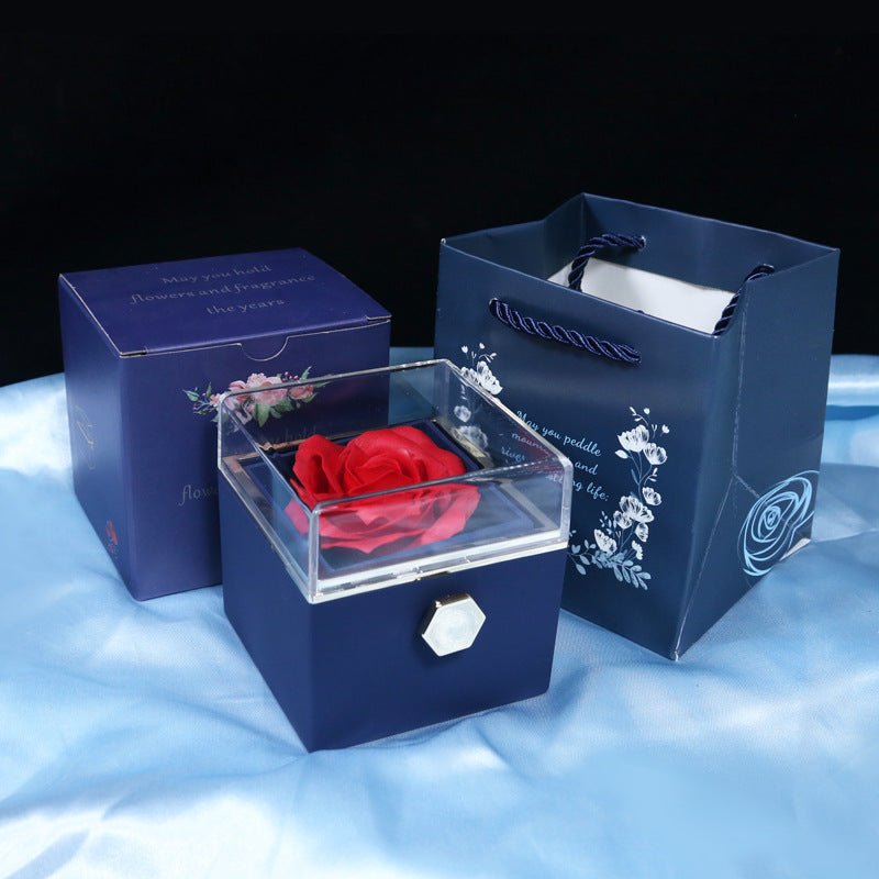 Rotating Soap Flower Rose Gift Box Creative Rotating Rose Jewelry Packaging Box Valentine's Day Gift For Women - pokema79cd2d6f3583f7381013dc668e1c185d
