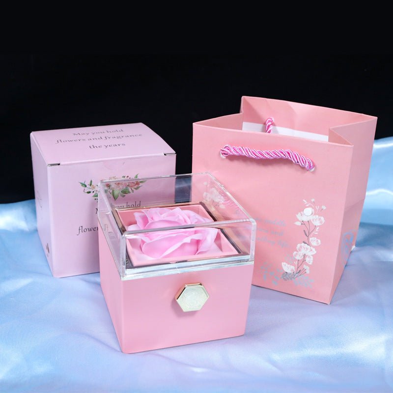 Rotating Soap Flower Rose Gift Box Creative Rotating Rose Jewelry Packaging Box Valentine's Day Gift For Women - pokema6af5b0ee328fe257c3cc591df636fc3e