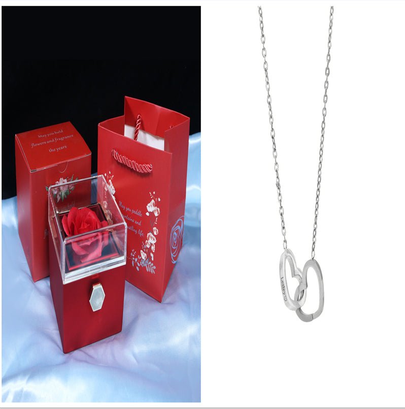 Rotating Soap Flower Rose Gift Box Creative Rotating Rose Jewelry Packaging Box Valentine's Day Gift For Women - pokemad1d1bed979da12f1b44241d060691c92