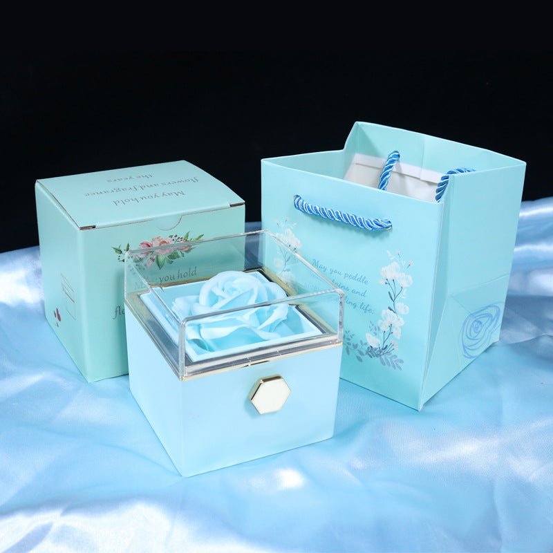 Rotating Soap Flower Rose Gift Box Creative Rotating Rose Jewelry Packaging Box Valentine's Day Gift For Women - pokemaa28d2f4cf2b2b14869a1b163f8bc906e