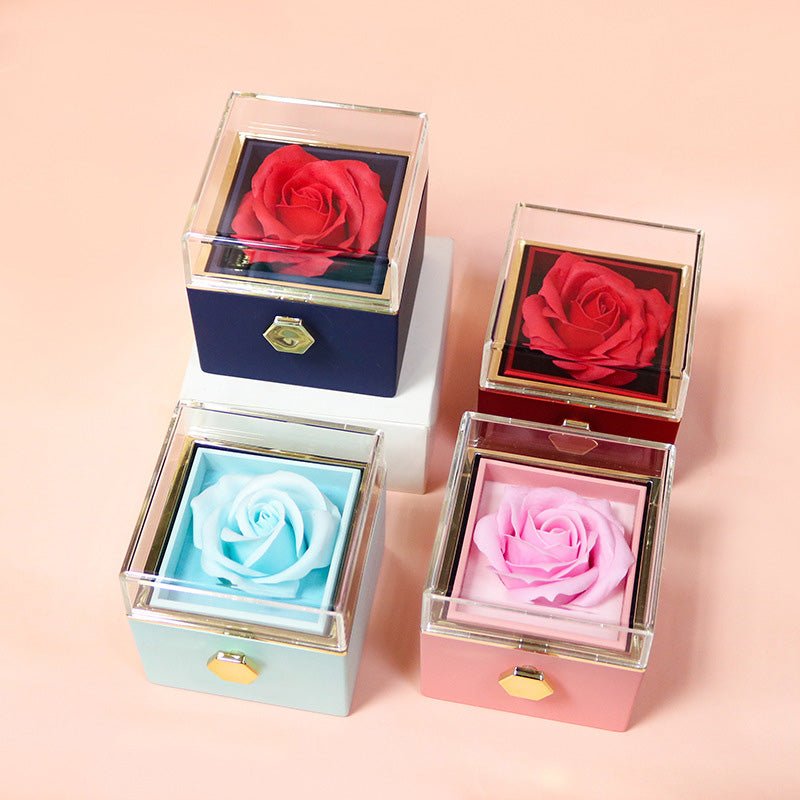 Rotating Soap Flower Rose Gift Box Creative Rotating Rose Jewelry Packaging Box Valentine's Day Gift For Women - pokemab961e65b13bb2e313e60ca20fd516812