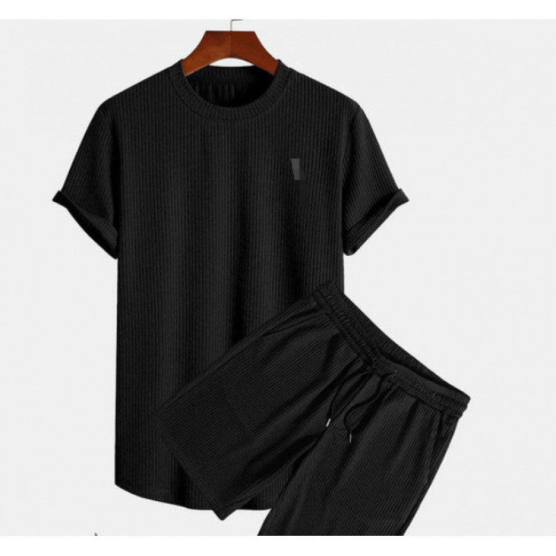 Round Neck Men's Short Sleeve Sports Fashion Loose Two-piece Suit - pokema1c3d2cf6f6de133810db1d61bc832e42