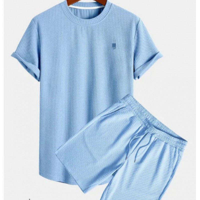 Round Neck Men's Short Sleeve Sports Fashion Loose Two-piece Suit - pokema303e95f3801913c2c696468137c2052a