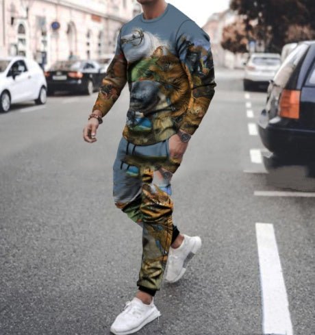 Round Neck T Shirt Long Sleeve Sports Pants Two Piece Set - pokemae5ec939740651ea0a389d4585a2c2b50