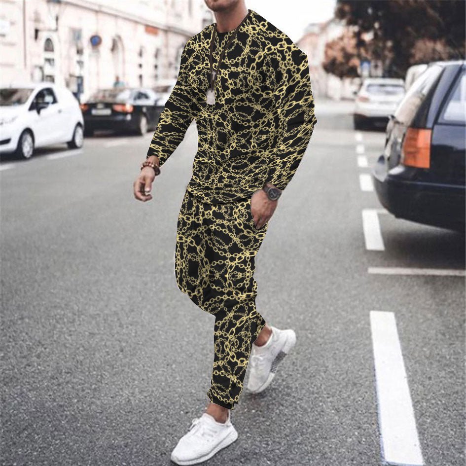 Round Neck T Shirt Long Sleeve Sports Pants Two Piece Set - pokemaee46a2f1533dc7eb16e885c1128abe5
