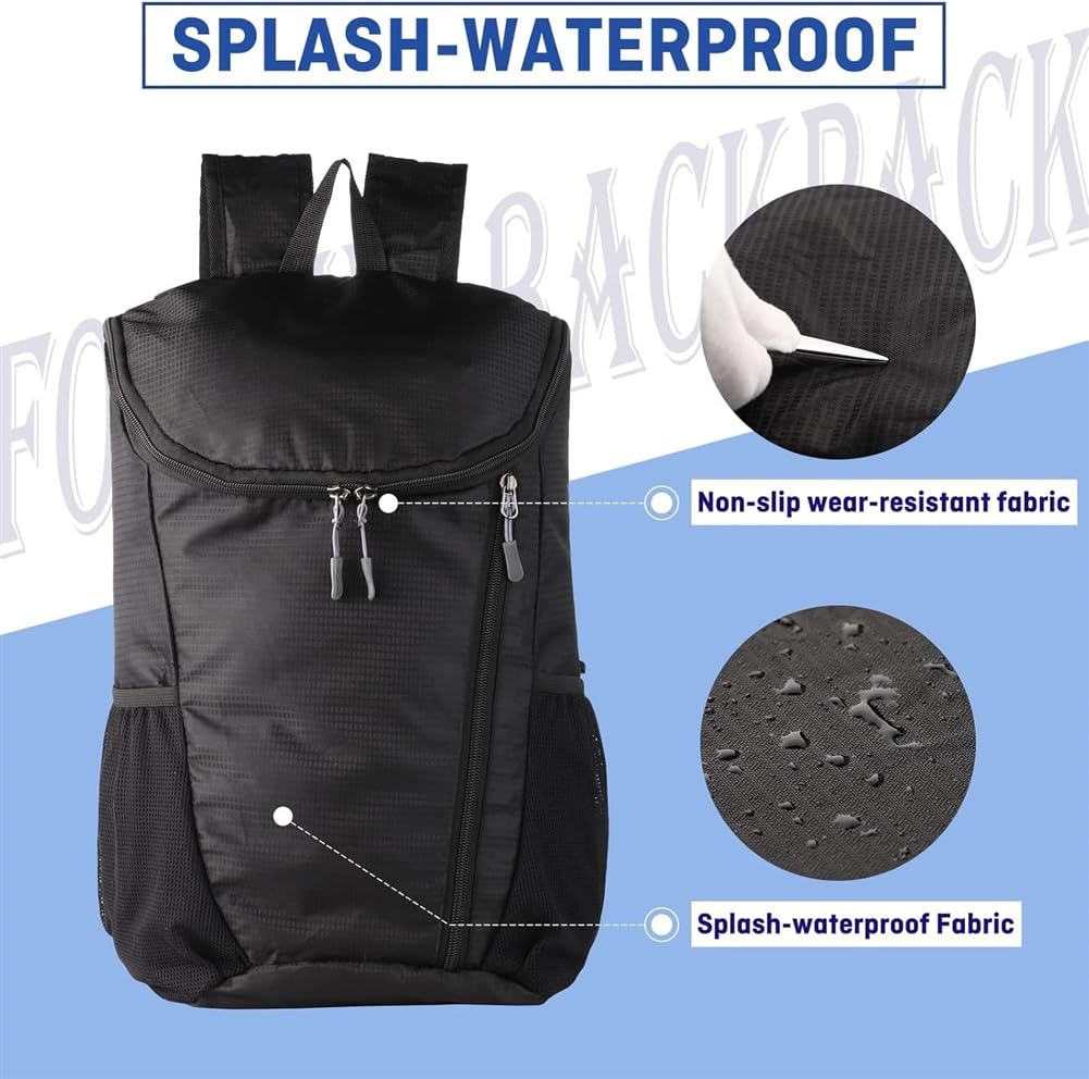 Sac à dos pliable léger compact pour l'extérieur - Sac de jour portable solide pour le sport de plein air - Idéal pour la randonnée - pokemaSac à dos pliable léger compact pour l'extérieur - Sac de jour portable solide pour le sport de plein air - Idéal pour la randonnée