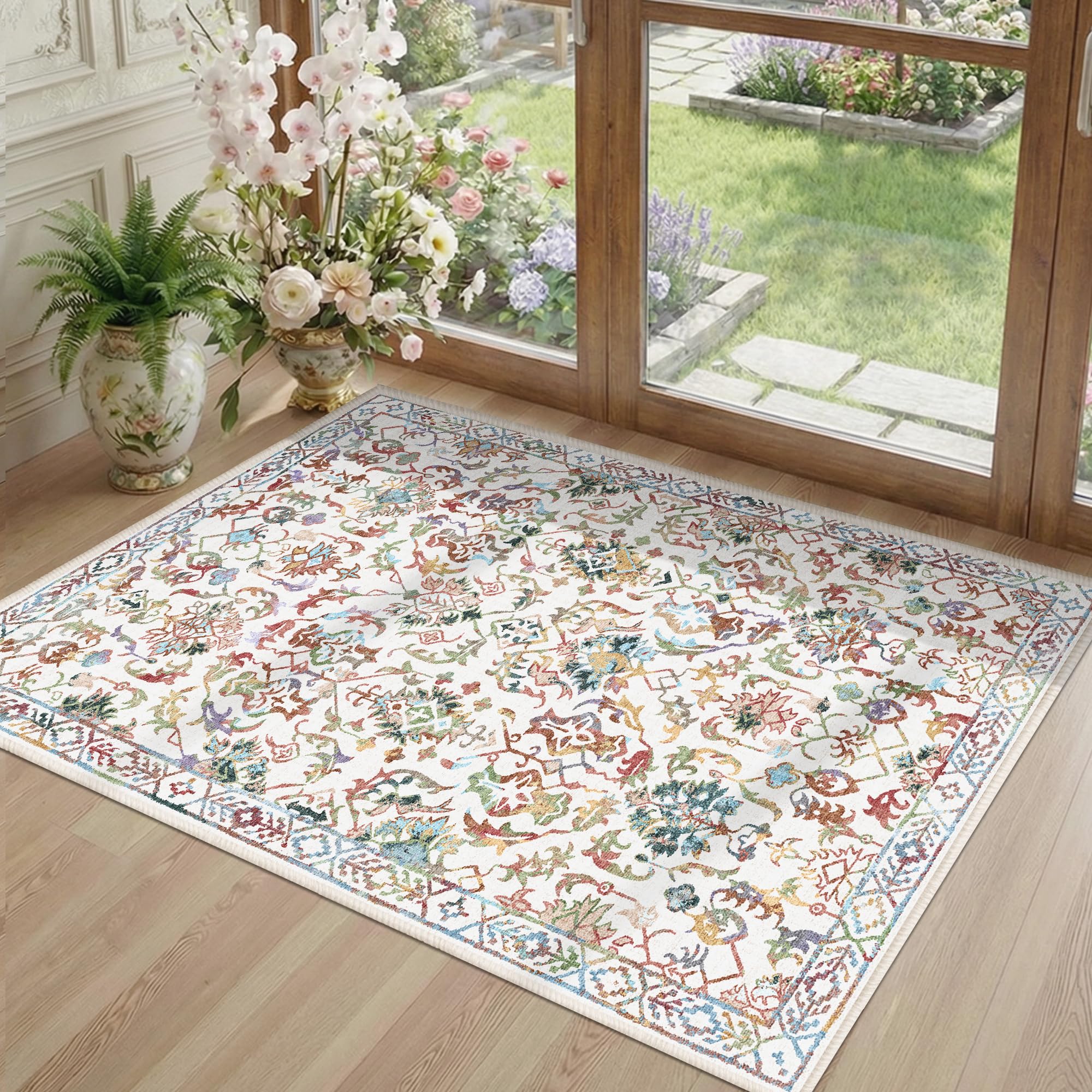 Sage Neutral Large Area Rug 9x12 for Living Room, Washable Rug for Dining Room Bedroom, Anti-Slip Low-Pile and Soft Accent Rug Farmhouse Office Home Decor Light Green - pokemaSage Neutral Large Area Rug 9x12 for Living Room, Washable Rug for Dining Room Bedroom, Anti-Slip Low-Pile and Soft Accent Rug Farmhouse Office Home Decor Light Green