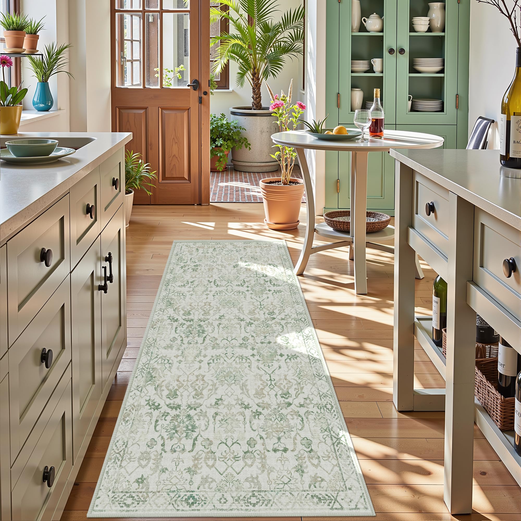 Sage Neutral Large Area Rug 9x12 for Living Room, Washable Rug for Dining Room Bedroom, Anti-Slip Low-Pile and Soft Accent Rug Farmhouse Office Home Decor Light Green - pokemaSage Neutral Large Area Rug 9x12 for Living Room, Washable Rug for Dining Room Bedroom, Anti-Slip Low-Pile and Soft Accent Rug Farmhouse Office Home Decor Light Green