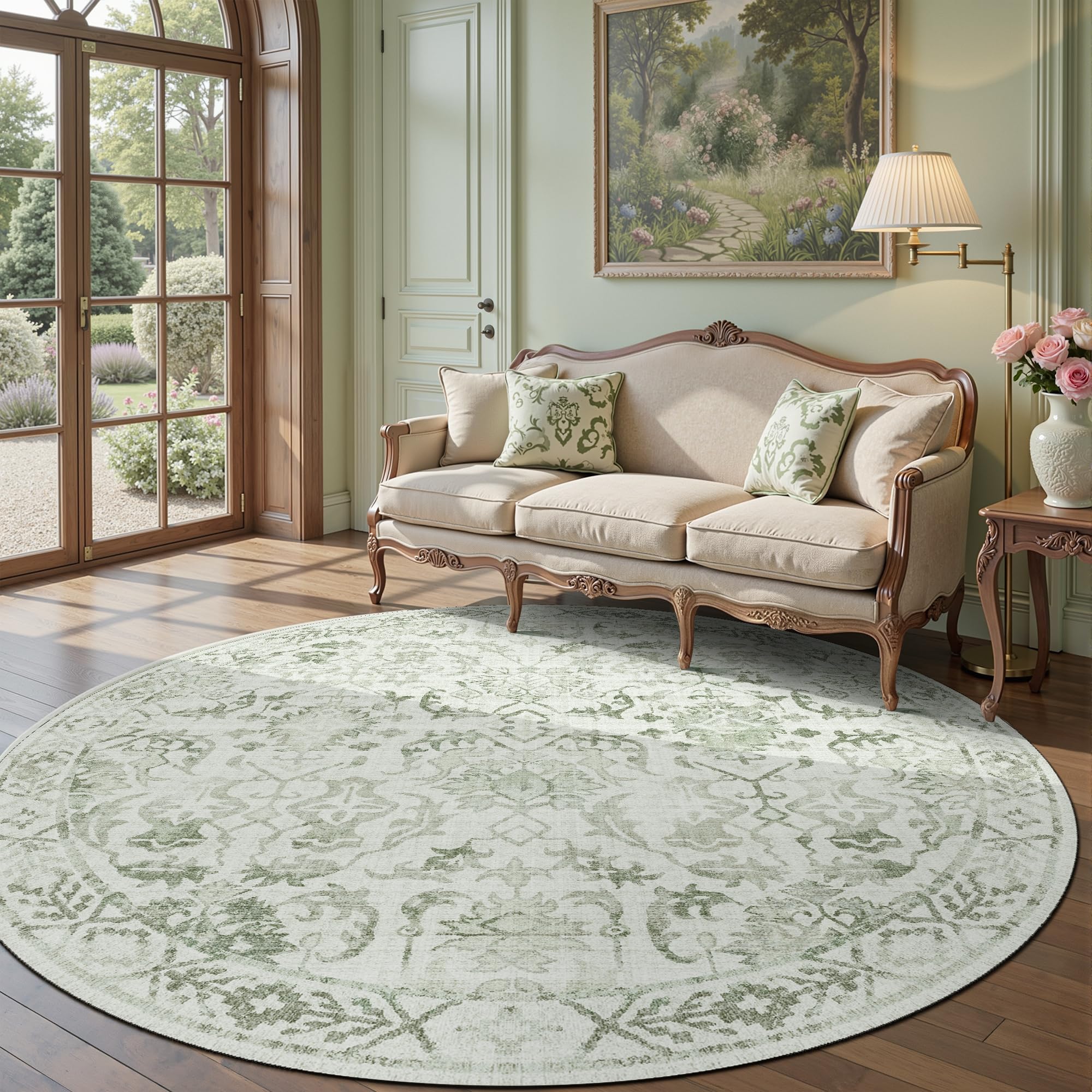 Sage Neutral Large Area Rug 9x12 for Living Room, Washable Rug for Dining Room Bedroom, Anti-Slip Low-Pile and Soft Accent Rug Farmhouse Office Home Decor Light Green - pokemaSage Neutral Large Area Rug 9x12 for Living Room, Washable Rug for Dining Room Bedroom, Anti-Slip Low-Pile and Soft Accent Rug Farmhouse Office Home Decor Light Green