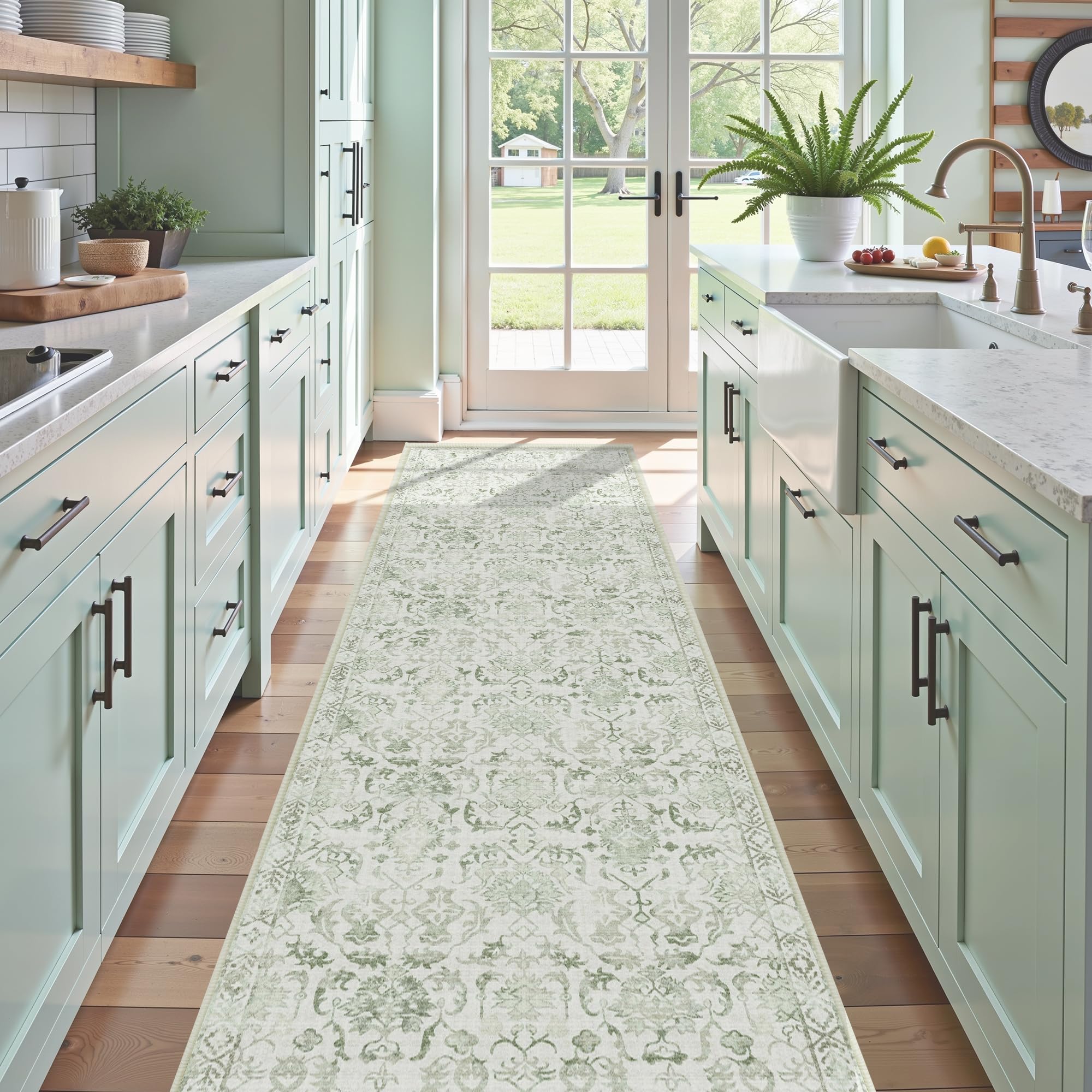 Sage Neutral Large Area Rug 9x12 for Living Room, Washable Rug for Dining Room Bedroom, Anti-Slip Low-Pile and Soft Accent Rug Farmhouse Office Home Decor Light Green - pokemaSage Neutral Large Area Rug 9x12 for Living Room, Washable Rug for Dining Room Bedroom, Anti-Slip Low-Pile and Soft Accent Rug Farmhouse Office Home Decor Light Green