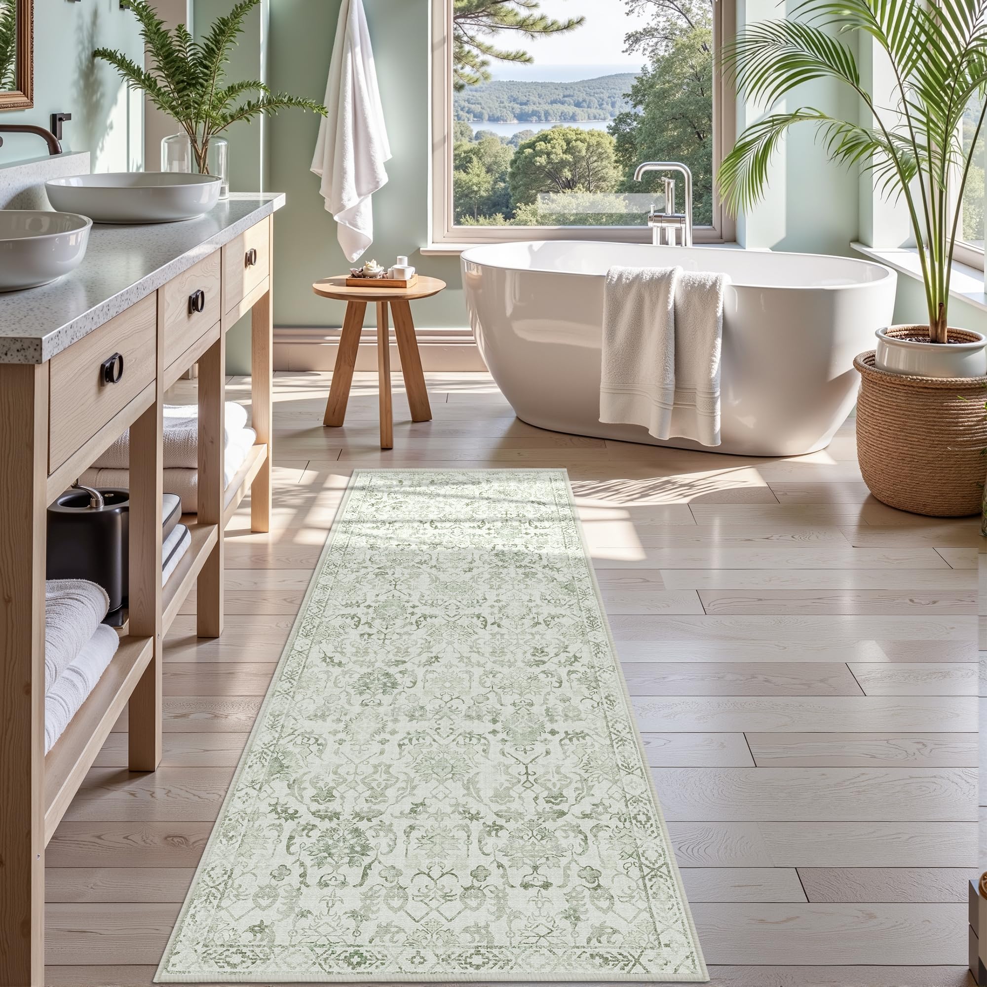 Sage Neutral Large Area Rug 9x12 for Living Room, Washable Rug for Dining Room Bedroom, Anti-Slip Low-Pile and Soft Accent Rug Farmhouse Office Home Decor Light Green - pokemaSage Neutral Large Area Rug 9x12 for Living Room, Washable Rug for Dining Room Bedroom, Anti-Slip Low-Pile and Soft Accent Rug Farmhouse Office Home Decor Light Green