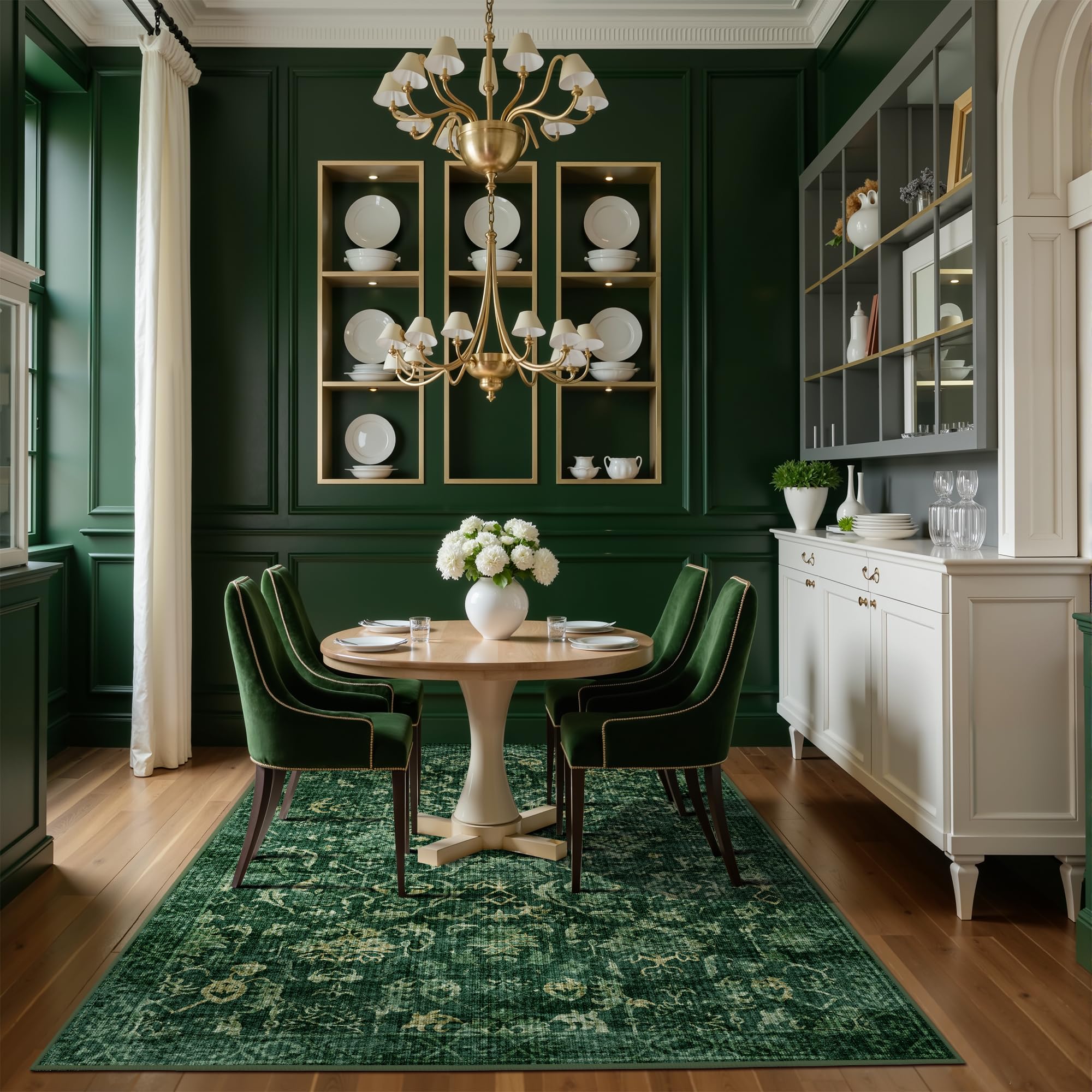 Sage Neutral Large Area Rug 9x12 for Living Room, Washable Rug for Dining Room Bedroom, Anti-Slip Low-Pile and Soft Accent Rug Farmhouse Office Home Decor Light Green - pokemaSage Neutral Large Area Rug 9x12 for Living Room, Washable Rug for Dining Room Bedroom, Anti-Slip Low-Pile and Soft Accent Rug Farmhouse Office Home Decor Light Green