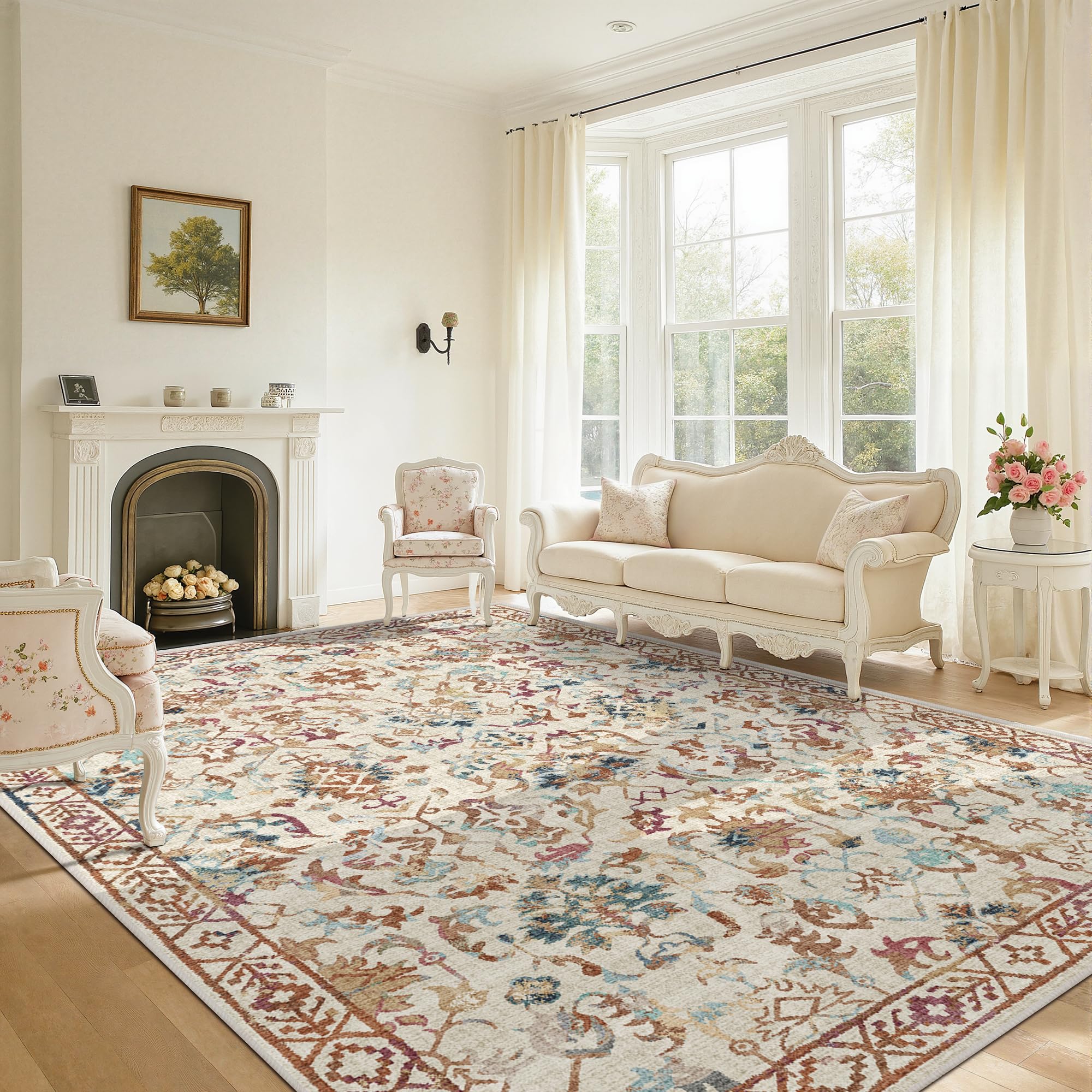Sage Neutral Large Area Rug 9x12 for Living Room, Washable Rug for Dining Room Bedroom, Anti-Slip Low-Pile and Soft Accent Rug Farmhouse Office Home Decor Light Green - pokemaSage Neutral Large Area Rug 9x12 for Living Room, Washable Rug for Dining Room Bedroom, Anti-Slip Low-Pile and Soft Accent Rug Farmhouse Office Home Decor Light Green