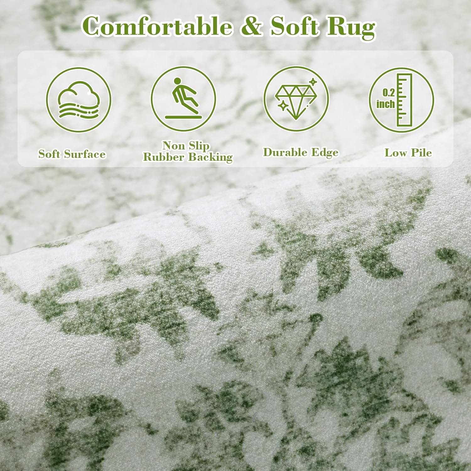 Sage Neutral Large Area Rug 9x12 for Living Room, Washable Rug for Dining Room Bedroom, Anti-Slip Low-Pile and Soft Accent Rug Farmhouse Office Home Decor Light Green - pokemaSage Neutral Large Area Rug 9x12 for Living Room, Washable Rug for Dining Room Bedroom, Anti-Slip Low-Pile and Soft Accent Rug Farmhouse Office Home Decor Light Green
