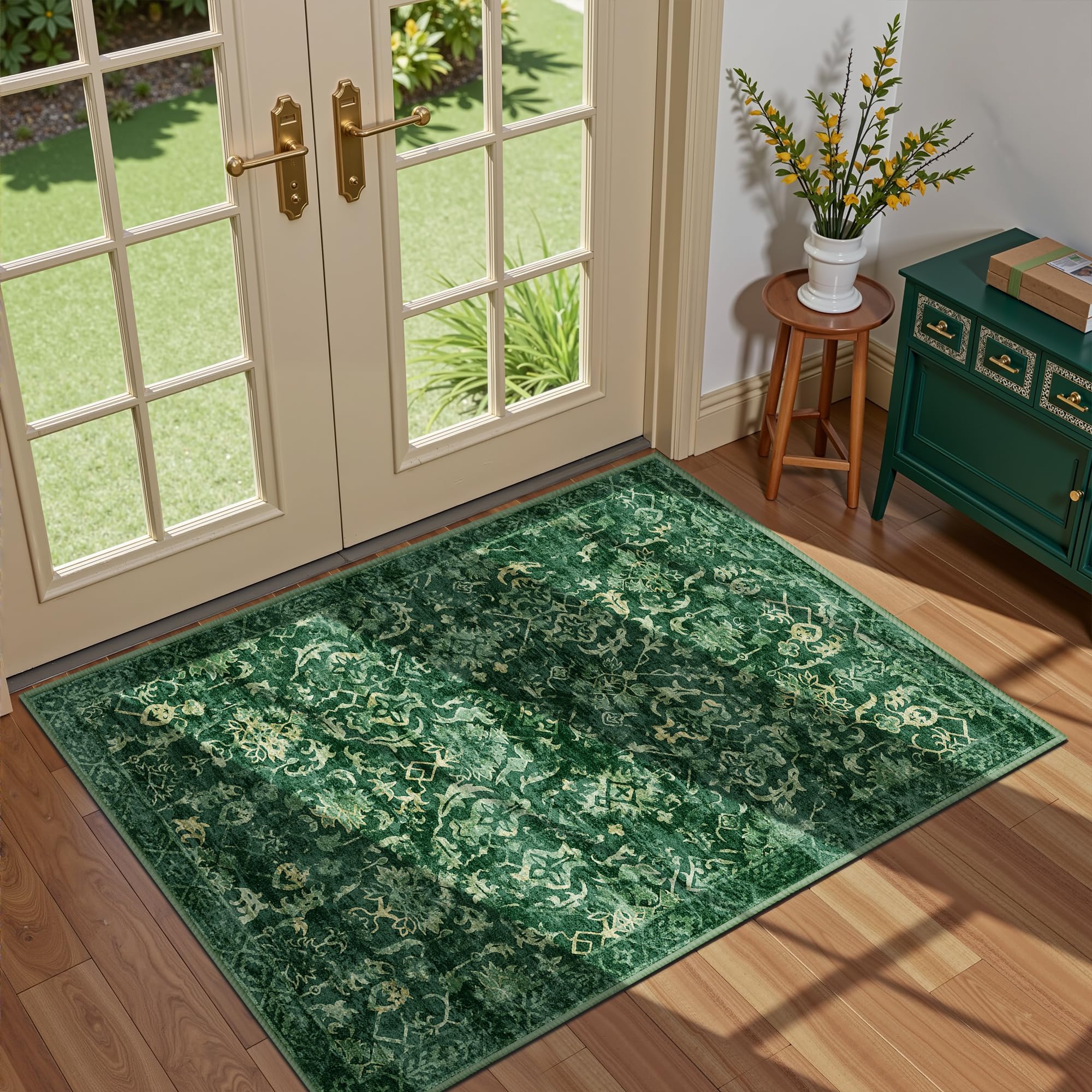 Sage Neutral Large Area Rug 9x12 for Living Room, Washable Rug for Dining Room Bedroom, Anti-Slip Low-Pile and Soft Accent Rug Farmhouse Office Home Decor Light Green - pokemaSage Neutral Large Area Rug 9x12 for Living Room, Washable Rug for Dining Room Bedroom, Anti-Slip Low-Pile and Soft Accent Rug Farmhouse Office Home Decor Light Green