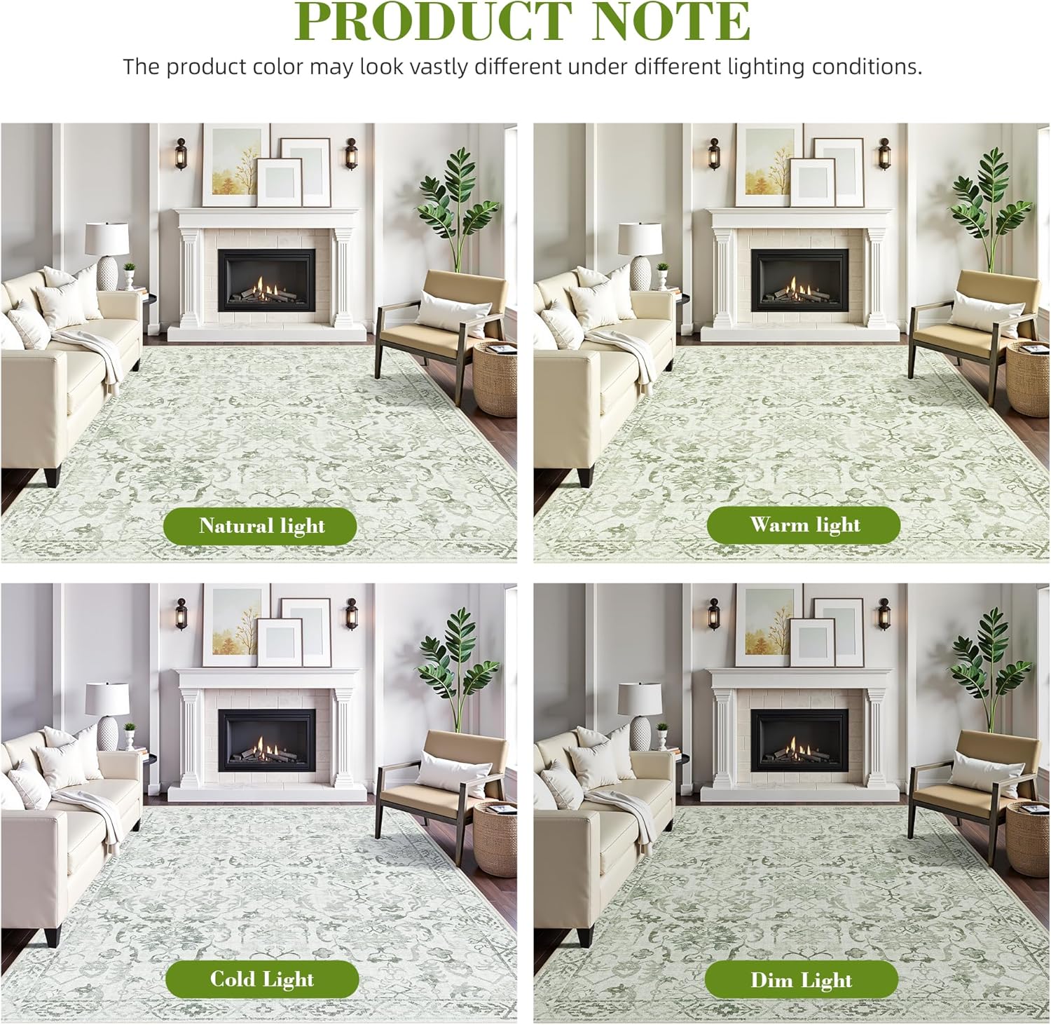 Sage Neutral Large Area Rug 9x12 for Living Room, Washable Rug for Dining Room Bedroom, Anti-Slip Low-Pile and Soft Accent Rug Farmhouse Office Home Decor Light Green - pokemaSage Neutral Large Area Rug 9x12 for Living Room, Washable Rug for Dining Room Bedroom, Anti-Slip Low-Pile and Soft Accent Rug Farmhouse Office Home Decor Light Green