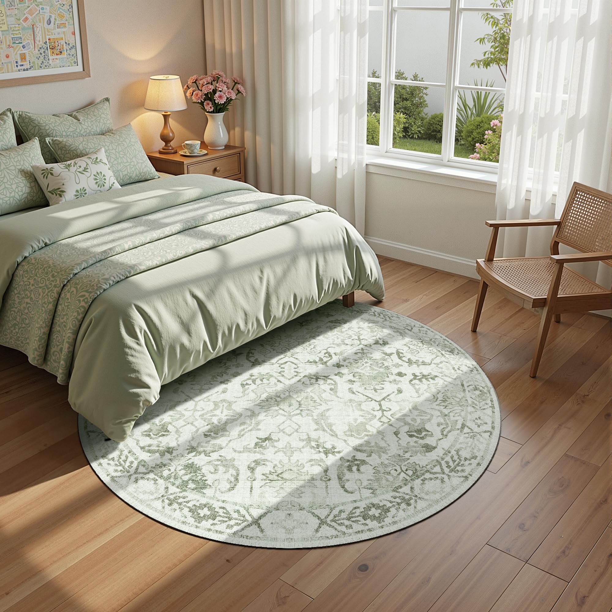Sage Neutral Large Area Rug 9x12 for Living Room, Washable Rug for Dining Room Bedroom, Anti-Slip Low-Pile and Soft Accent Rug Farmhouse Office Home Decor Light Green - pokemaSage Neutral Large Area Rug 9x12 for Living Room, Washable Rug for Dining Room Bedroom, Anti-Slip Low-Pile and Soft Accent Rug Farmhouse Office Home Decor Light Green