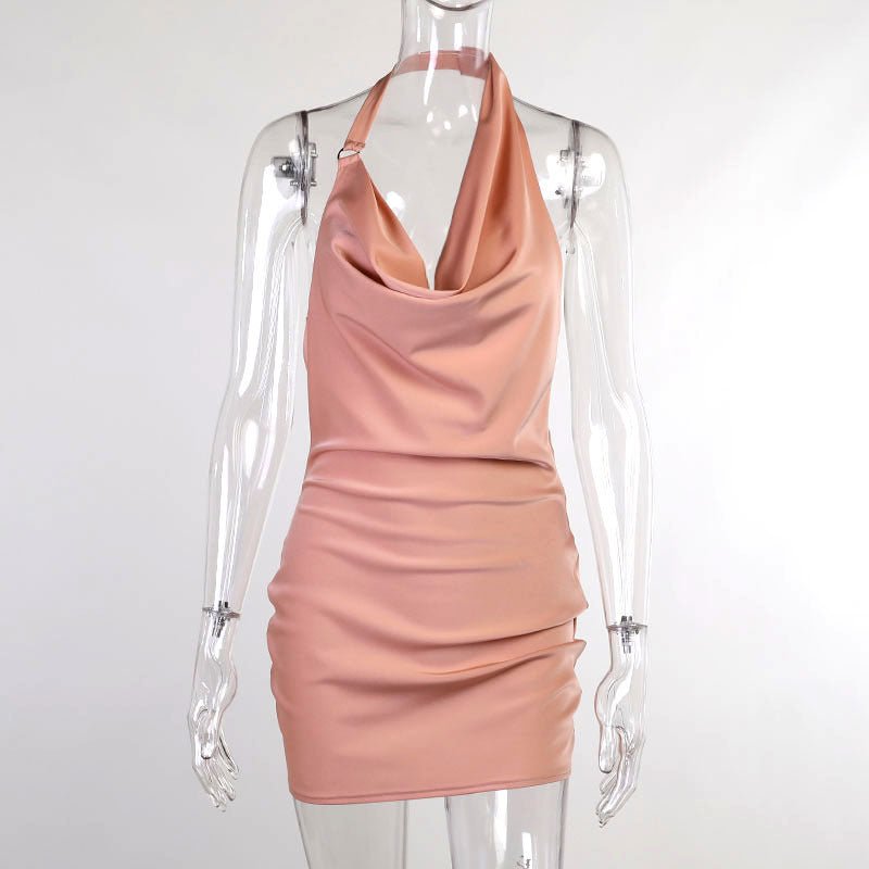 Satin Party Dress V Neck Backless Mini Sleeveless Summer Party Dress - pokema506f650eb1a1d006131647d618d24e3d