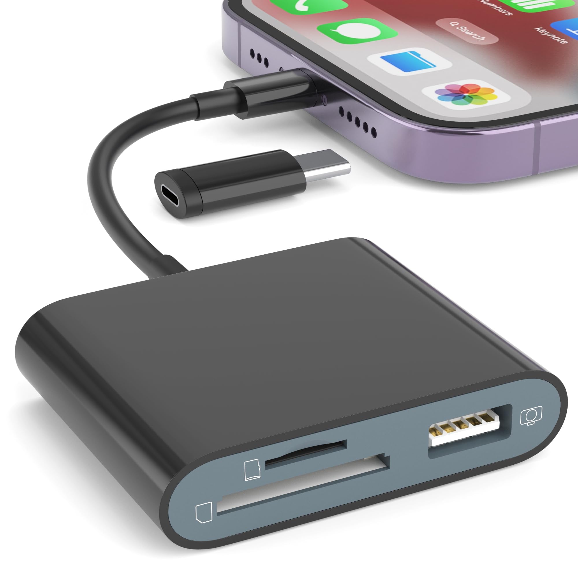 SD Card Reader for iPhone, Memory Card Reader with USB-C to Lightning Adapter Plug and Play Trail Game Camera Micro SD Card Viewer Support SD/TF Card and USB for iPad No App Required (White) - pokemaSD Card Reader for iPhone, Memory Card Reader with USB-C to Lightning Adapter Plug and Play Trail Game Camera Micro SD Card Viewer Support SD/TF Card and USB for iPad No App Required (White)