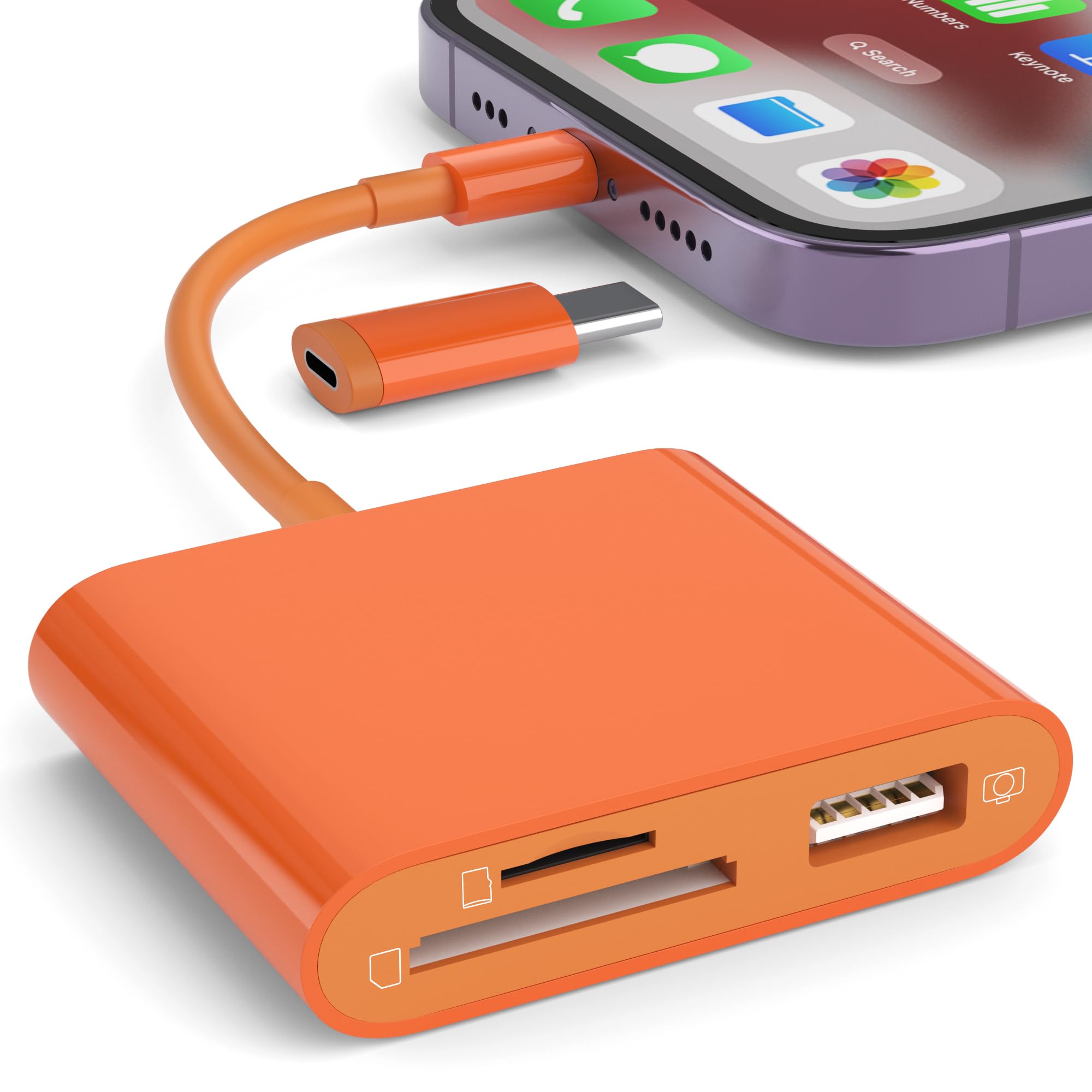 SD Card Reader for iPhone, Memory Card Reader with USB-C to Lightning Adapter Plug and Play Trail Game Camera Micro SD Card Viewer Support SD/TF Card and USB for iPad No App Required (White) - pokemaSD Card Reader for iPhone, Memory Card Reader with USB-C to Lightning Adapter Plug and Play Trail Game Camera Micro SD Card Viewer Support SD/TF Card and USB for iPad No App Required (White)