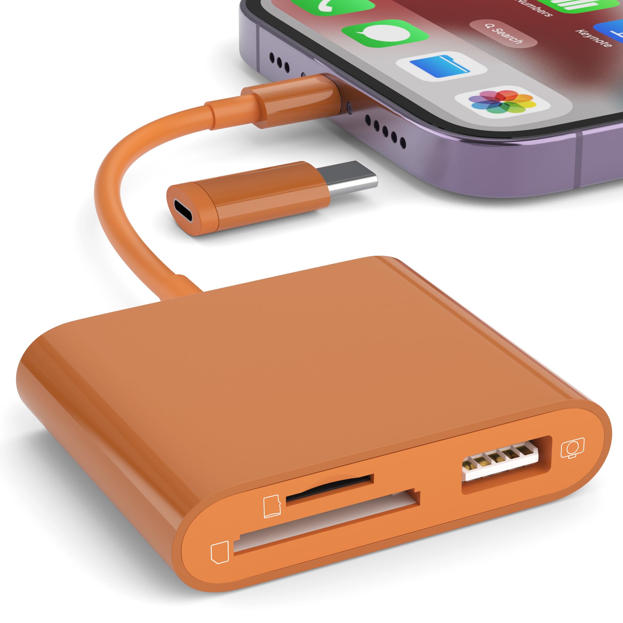 SD Card Reader for iPhone, Memory Card Reader with USB-C to Lightning Adapter Plug and Play Trail Game Camera Micro SD Card Viewer Support SD/TF Card and USB for iPad No App Required (White) - pokemaSD Card Reader for iPhone, Memory Card Reader with USB-C to Lightning Adapter Plug and Play Trail Game Camera Micro SD Card Viewer Support SD/TF Card and USB for iPad No App Required (White)