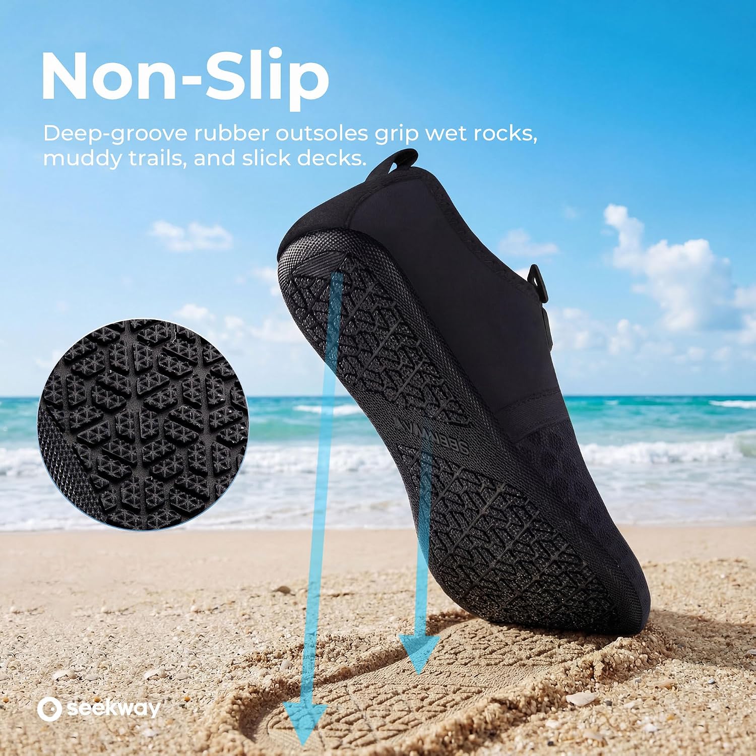 SEEKWAY Water Shoes Women Men Quick-Dry Beach Aqua Socks Barefoot Non Slip Swim Pool Outdoor Surf River Lake Yoga - pokemaSEEKWAY Water Shoes Women Men Quick-Dry Beach Aqua Socks Barefoot Non Slip Swim Pool Outdoor Surf River Lake Yoga