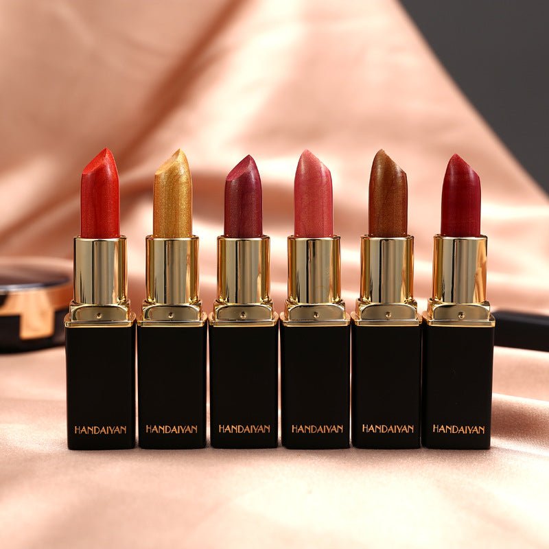 Shiny Metallic Lipstick Pearlescent Color Temperature Change Lipstick Gilt Lipstick - pokemadbc07a85876d7564855a0098d5962156