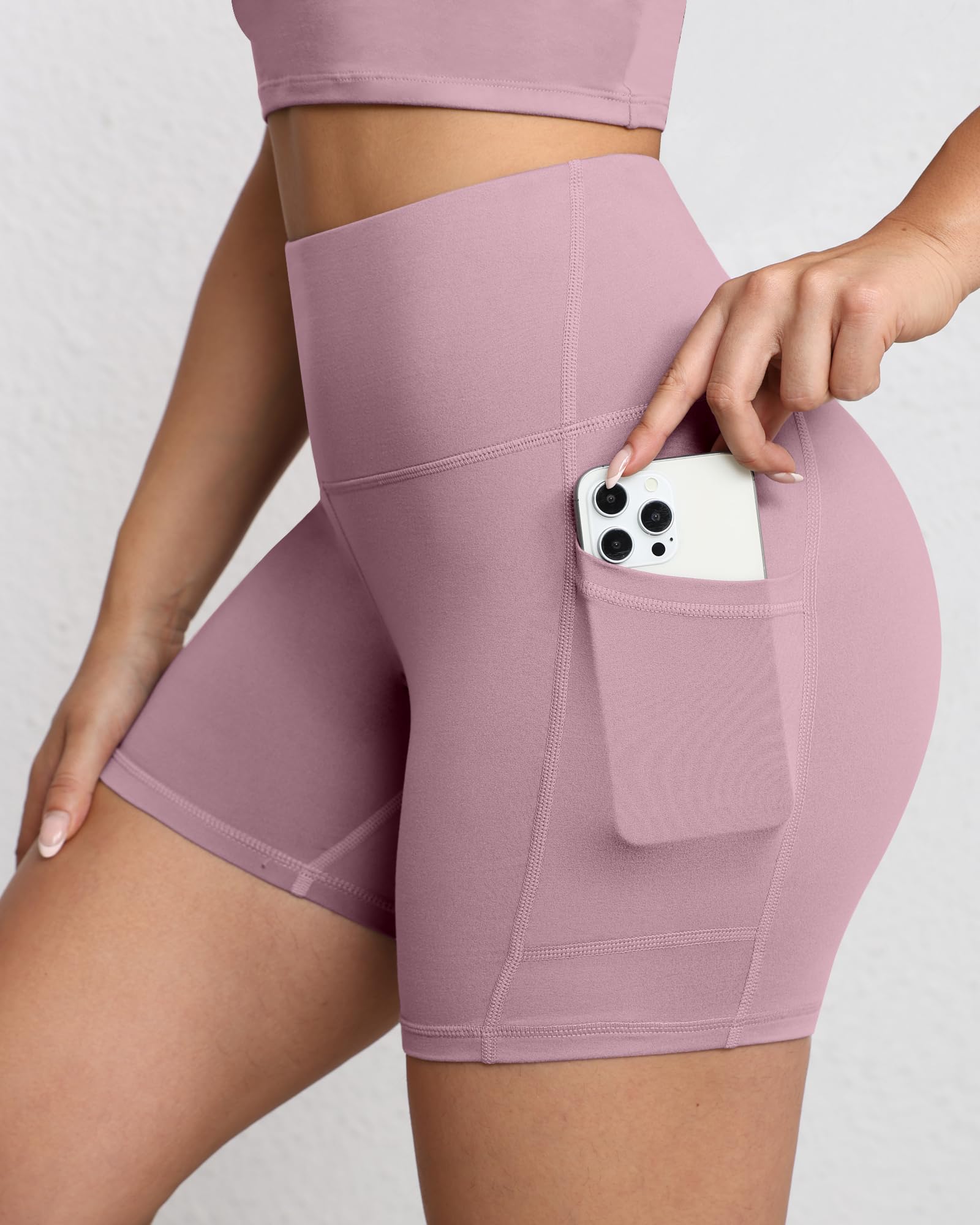 Short de motard gainant pour femme, taille haute de 12,7 cm avec poches profondes, short de yoga, athlétisme, entraînement, course à pied - pokemaShort de motard gainant pour femme, taille haute de 12,7 cm avec poches profondes, short de yoga, athlétisme, entraînement, course à pied
