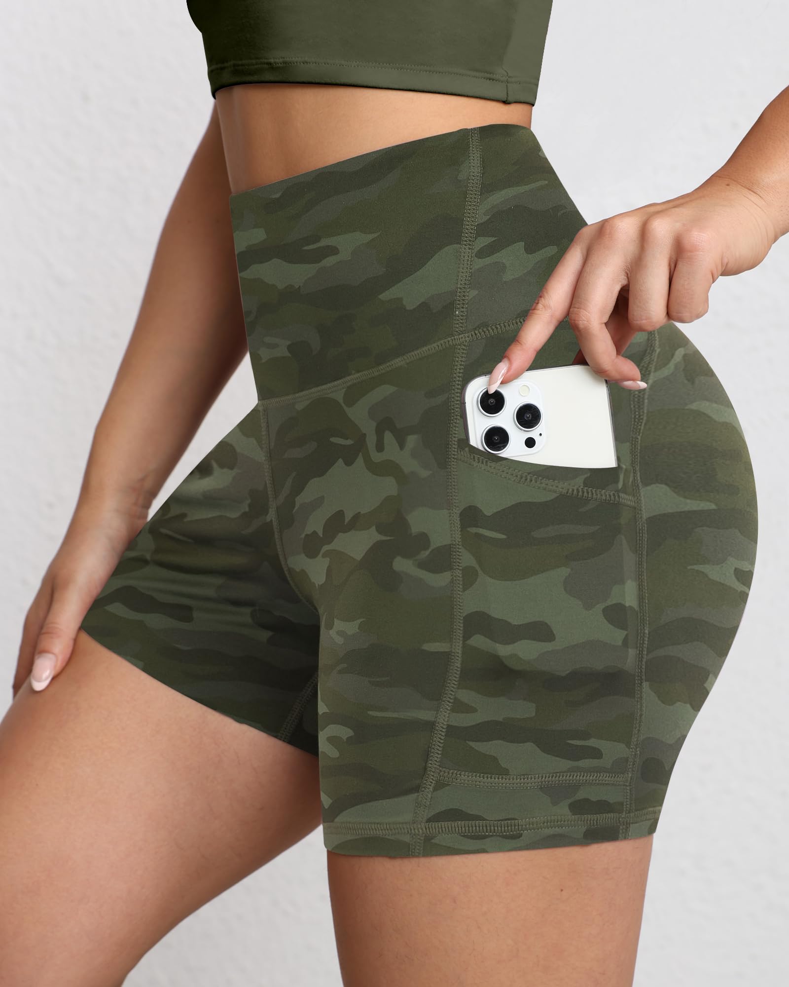 Short de motard gainant pour femme, taille haute de 12,7 cm avec poches profondes, short de yoga, athlétisme, entraînement, course à pied - pokemaShort de motard gainant pour femme, taille haute de 12,7 cm avec poches profondes, short de yoga, athlétisme, entraînement, course à pied