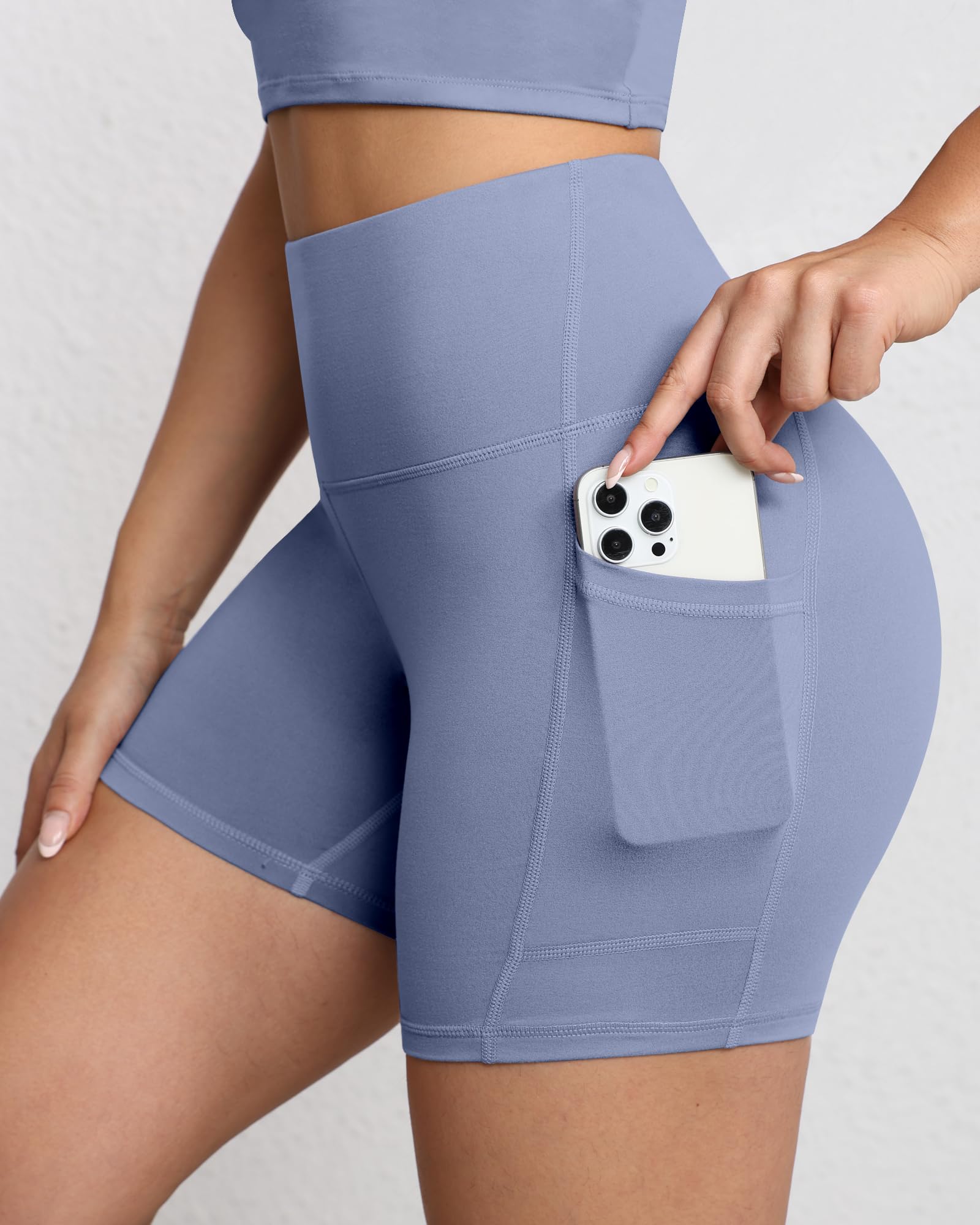 Short de motard gainant pour femme, taille haute de 12,7 cm avec poches profondes, short de yoga, athlétisme, entraînement, course à pied - pokemaShort de motard gainant pour femme, taille haute de 12,7 cm avec poches profondes, short de yoga, athlétisme, entraînement, course à pied