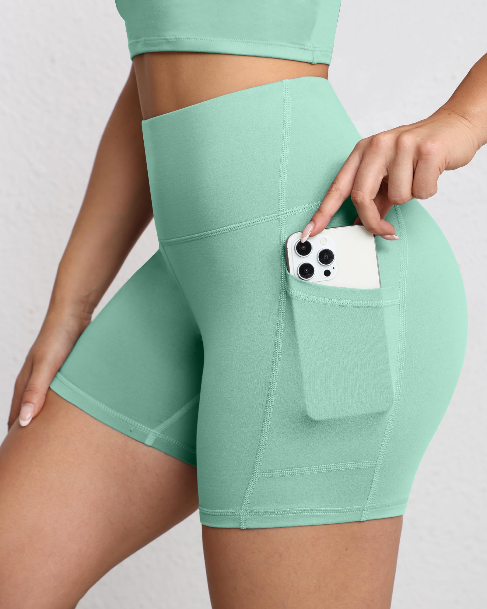 Short de motard gainant pour femme, taille haute de 12,7 cm avec poches profondes, short de yoga, athlétisme, entraînement, course à pied - pokemaShort de motard gainant pour femme, taille haute de 12,7 cm avec poches profondes, short de yoga, athlétisme, entraînement, course à pied