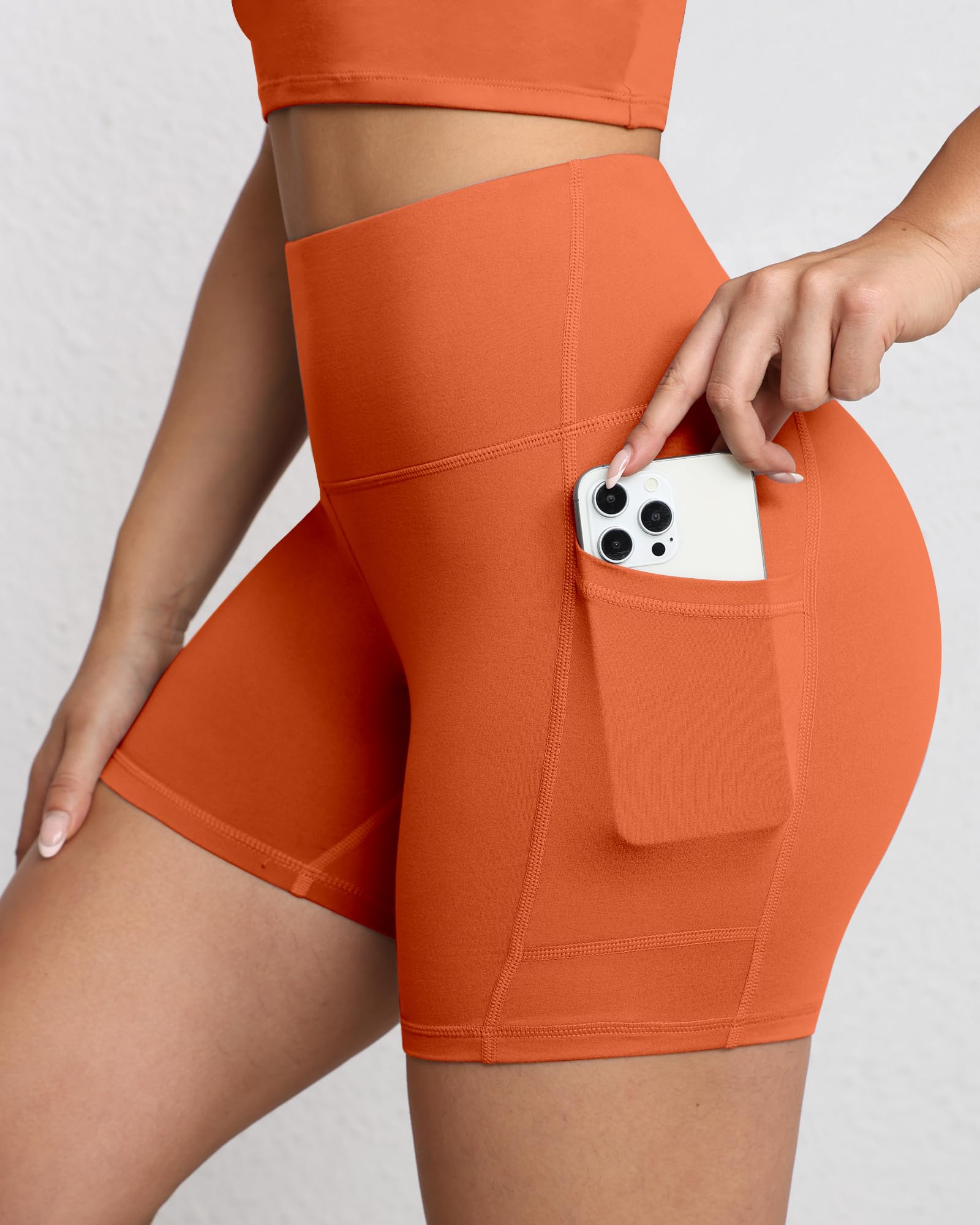 Short de motard gainant pour femme, taille haute de 12,7 cm avec poches profondes, short de yoga, athlétisme, entraînement, course à pied - pokemaShort de motard gainant pour femme, taille haute de 12,7 cm avec poches profondes, short de yoga, athlétisme, entraînement, course à pied