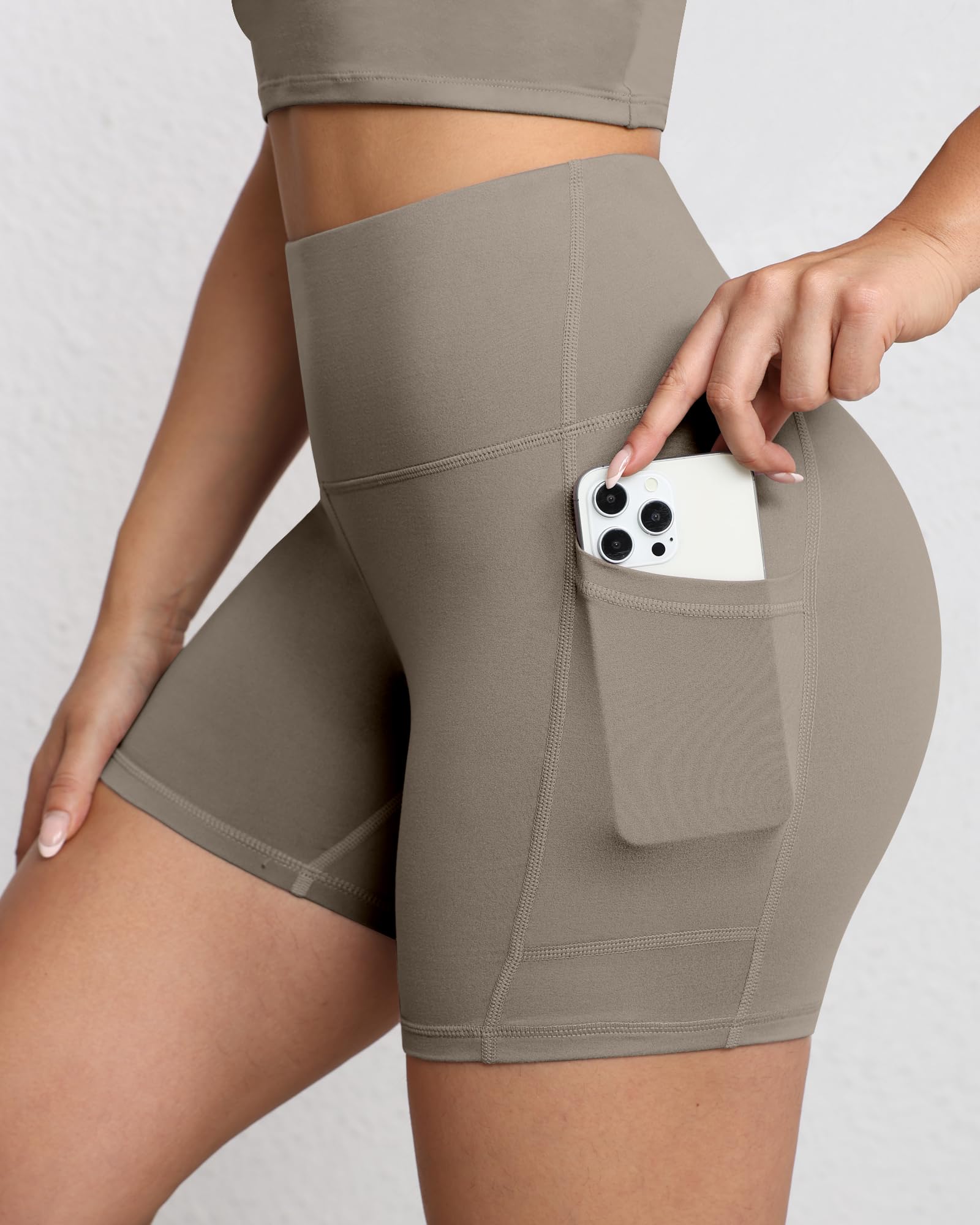 Short de motard gainant pour femme, taille haute de 12,7 cm avec poches profondes, short de yoga, athlétisme, entraînement, course à pied - pokemaShort de motard gainant pour femme, taille haute de 12,7 cm avec poches profondes, short de yoga, athlétisme, entraînement, course à pied