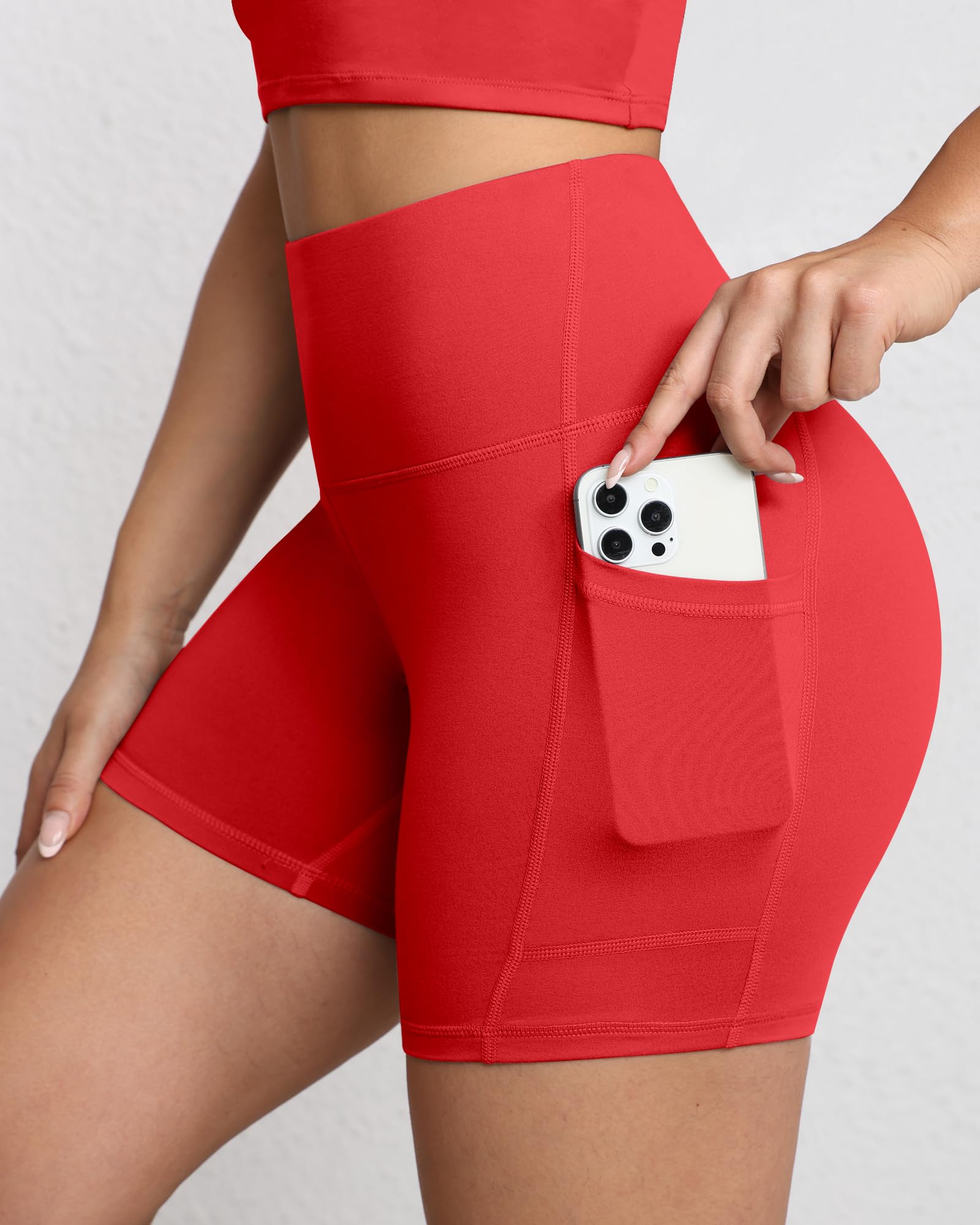 Short de motard gainant pour femme, taille haute de 12,7 cm avec poches profondes, short de yoga, athlétisme, entraînement, course à pied - pokemaShort de motard gainant pour femme, taille haute de 12,7 cm avec poches profondes, short de yoga, athlétisme, entraînement, course à pied