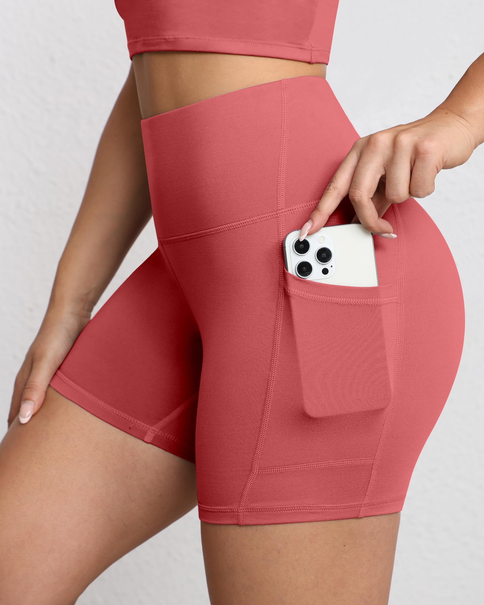 Short de motard gainant pour femme, taille haute de 12,7 cm avec poches profondes, short de yoga, athlétisme, entraînement, course à pied - pokemaShort de motard gainant pour femme, taille haute de 12,7 cm avec poches profondes, short de yoga, athlétisme, entraînement, course à pied