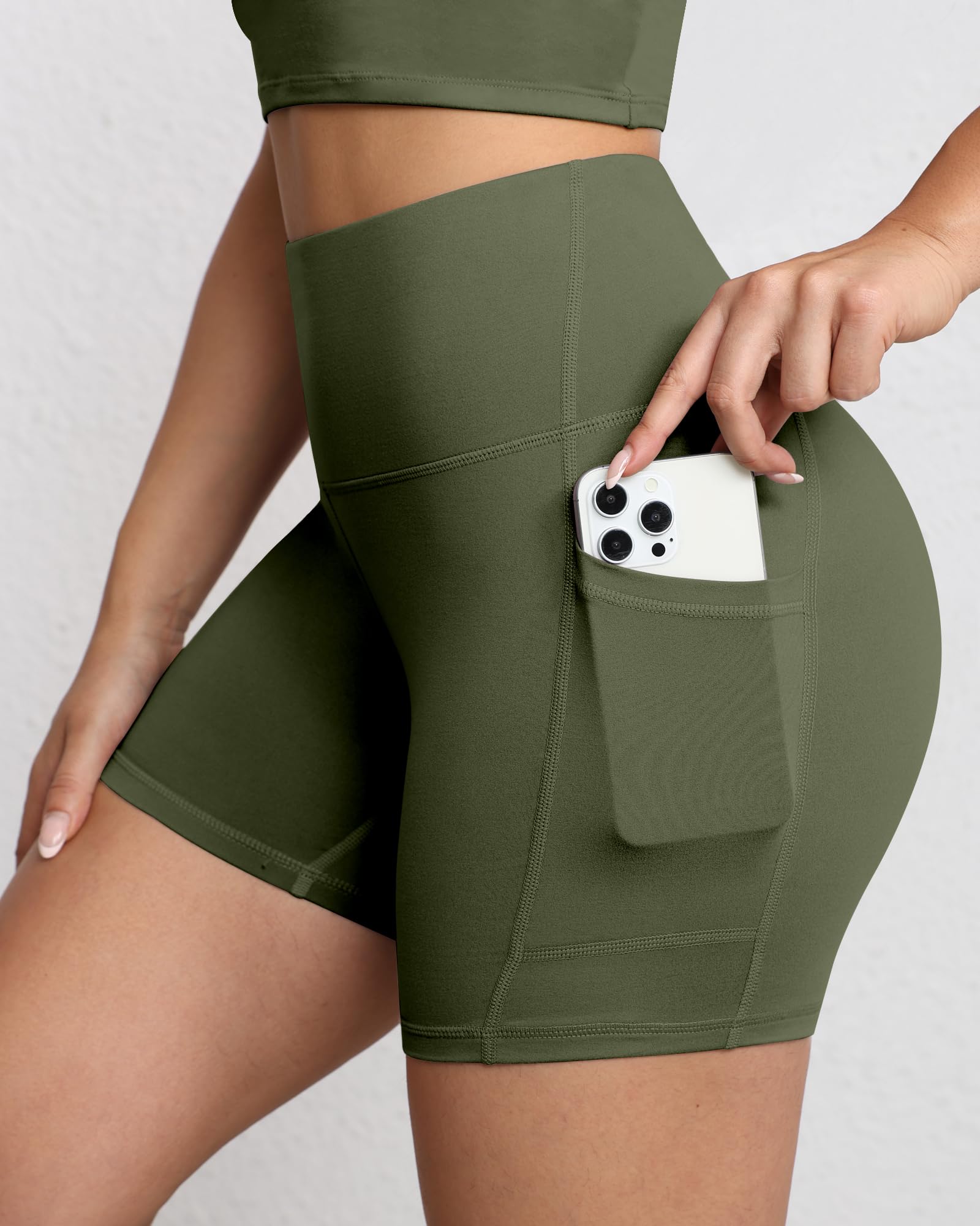 Short de motard gainant pour femme, taille haute de 12,7 cm avec poches profondes, short de yoga, athlétisme, entraînement, course à pied - pokemaShort de motard gainant pour femme, taille haute de 12,7 cm avec poches profondes, short de yoga, athlétisme, entraînement, course à pied